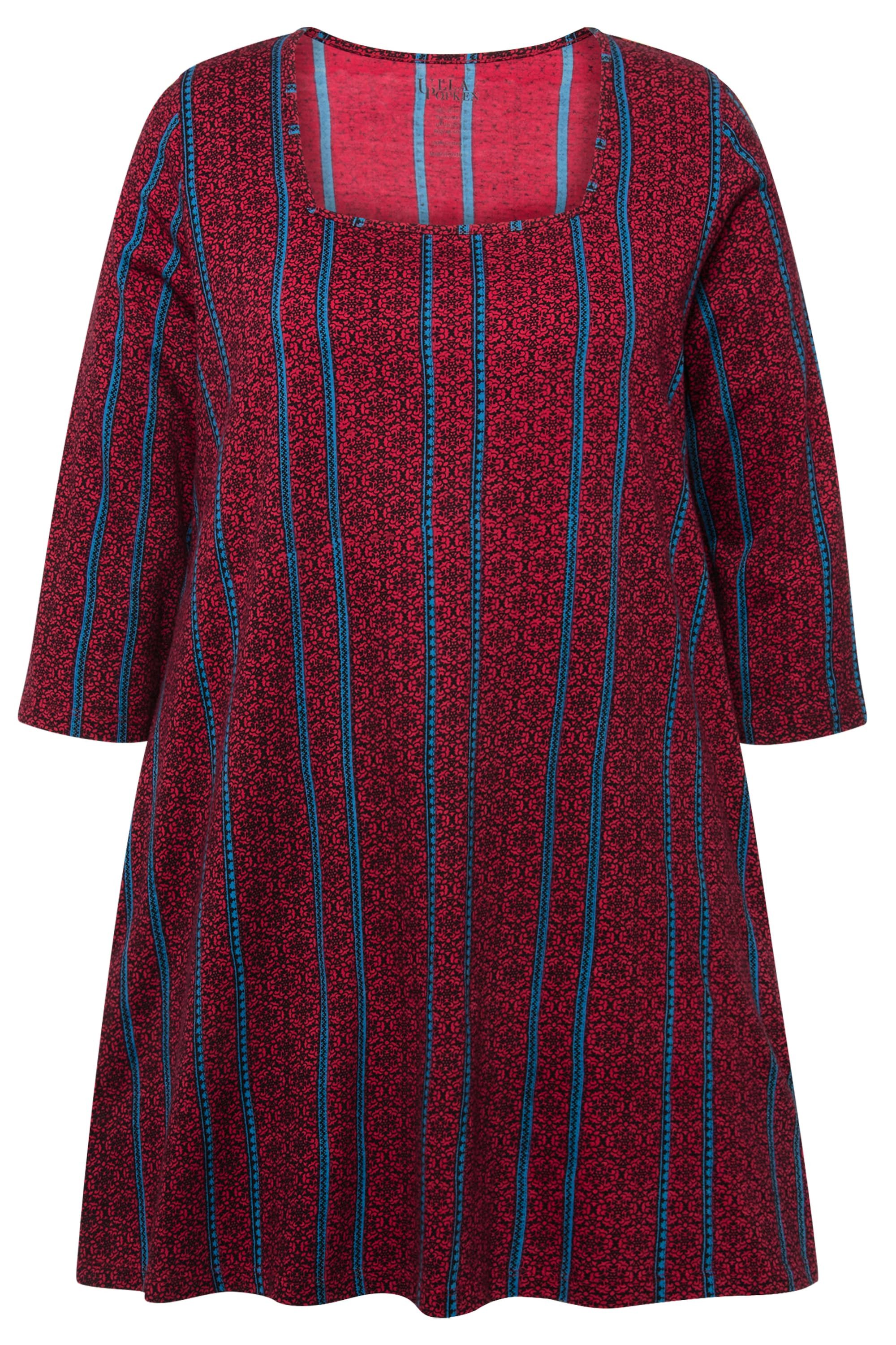 Ulla Popken Longshirt Longshirt A-Linie Carree-Ausschnitt günstig online kaufen