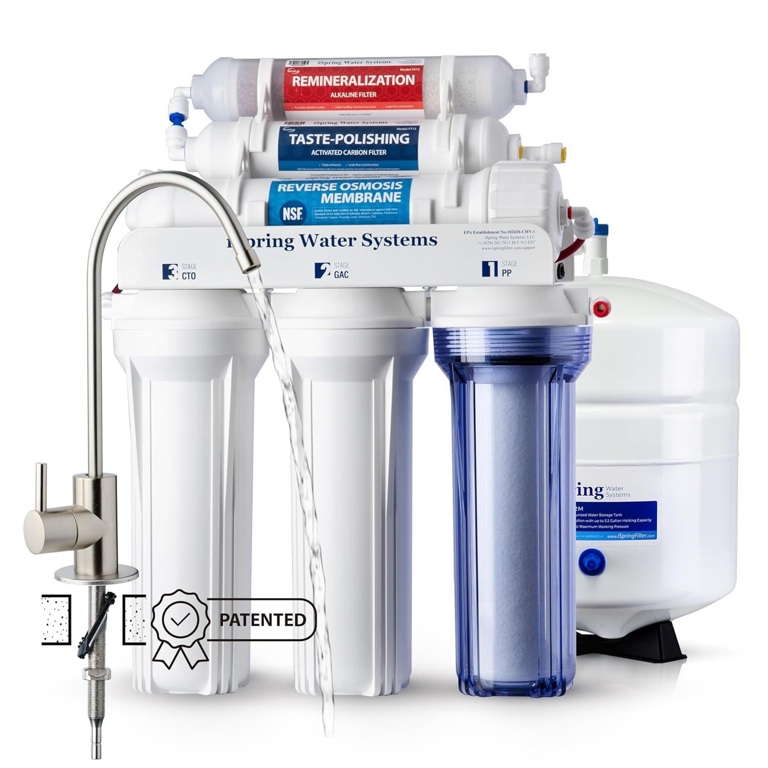 iSpring Wasserfilter RCC7AK Umkehrosmoseanlage mit Mineralstoff-Filter, NSF Zertifiziert