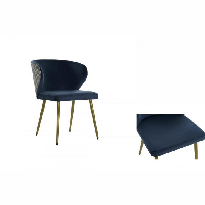 DKD Home Decor Stuhl Stuhl DKD Home Decor Blau Weiß Schwarz Polyester Metall Golden 58 x 58