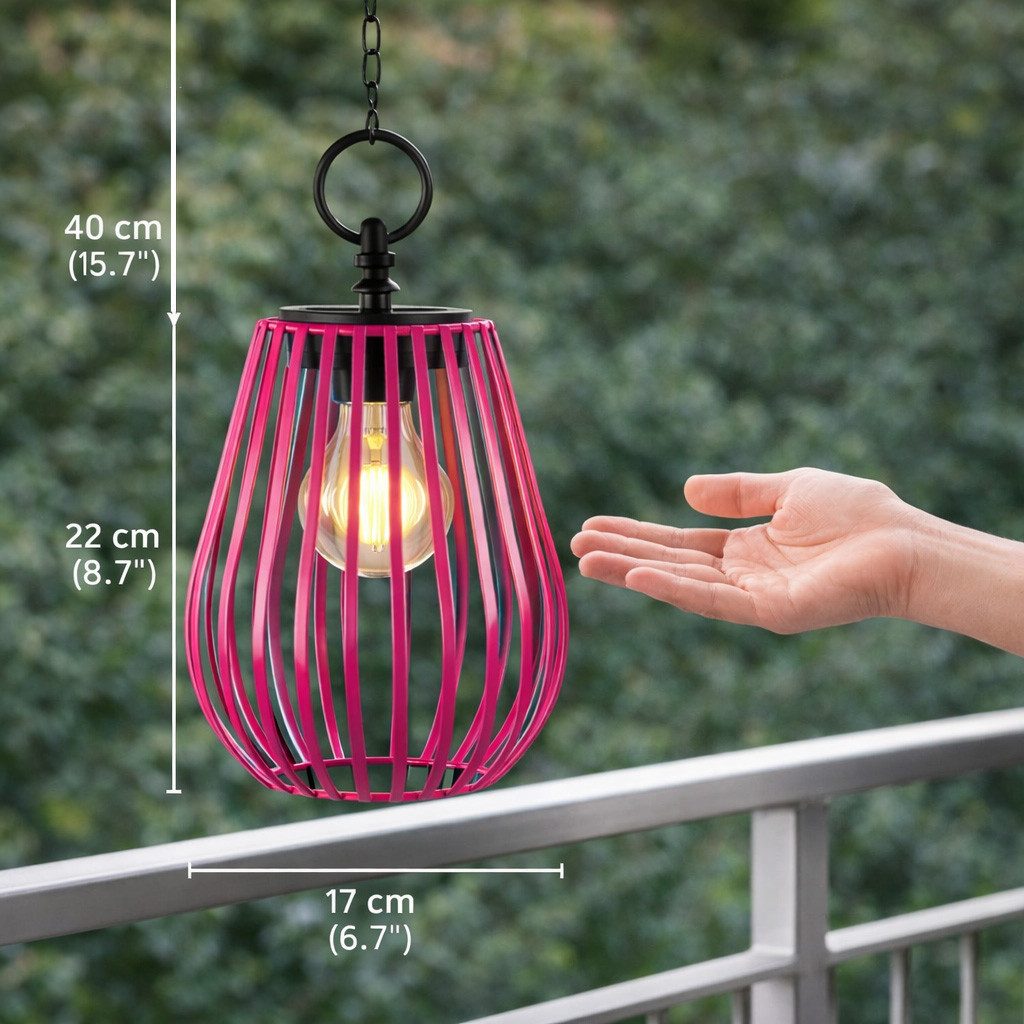 formano Gartenfigur 3er Set 16 cm Solar Windlicht Hängend LED Solarlaterne Metall IP44