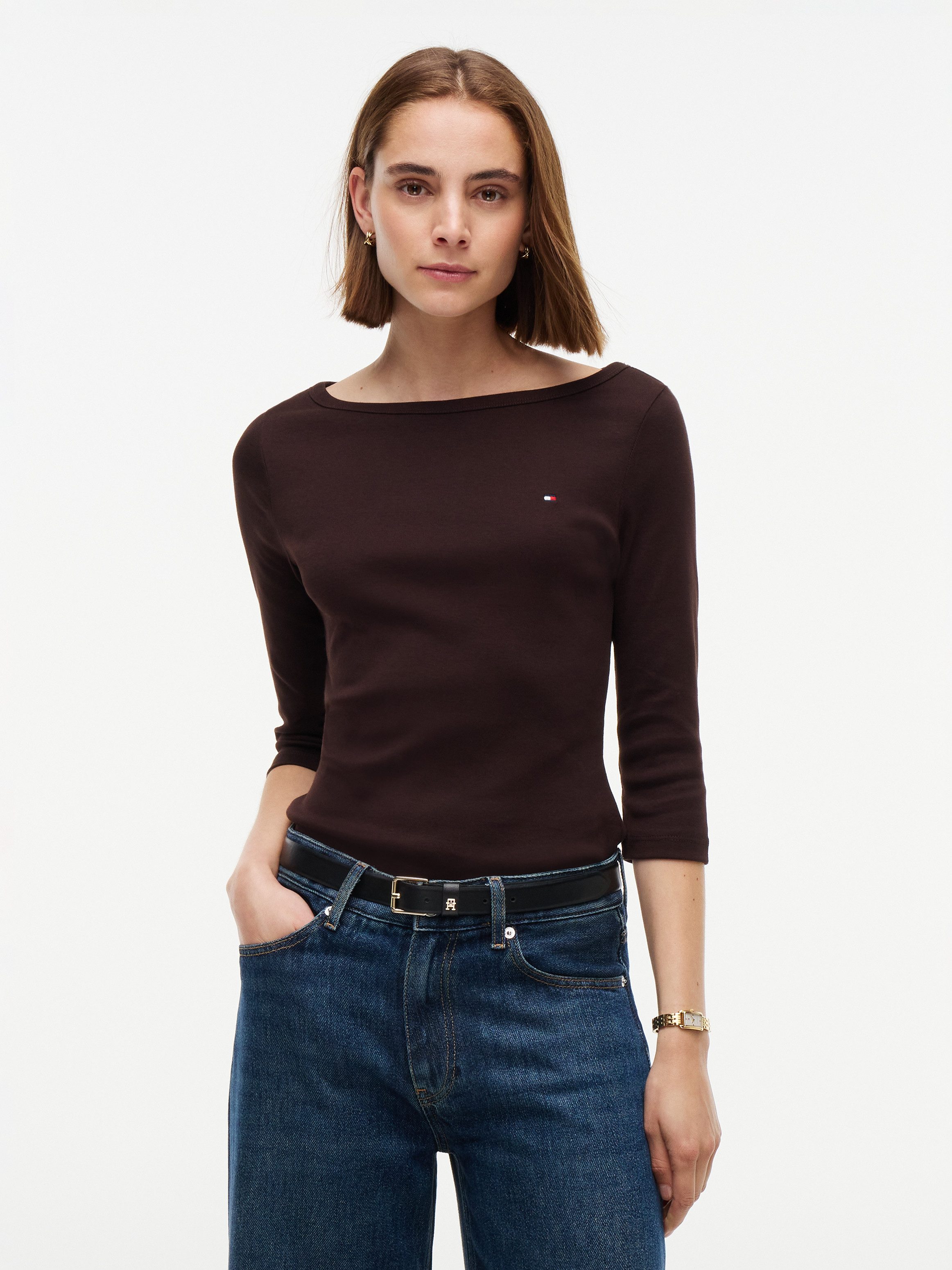 Tommy Hilfiger 3/4-Arm-Shirt CODY BOAT-NK 3/4 SLV TEE Baumwolle