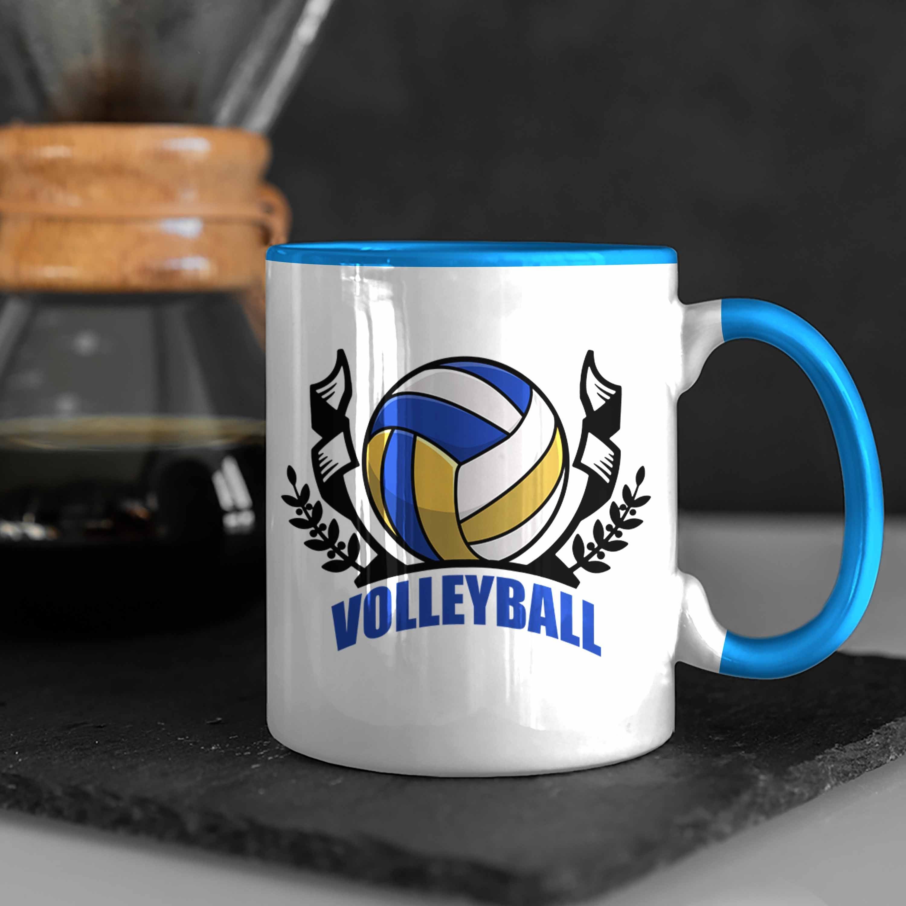 Volleyball-Tasse Blau für Geschenk Volleyball-Spieler Trendation Geschenkidee Tasse