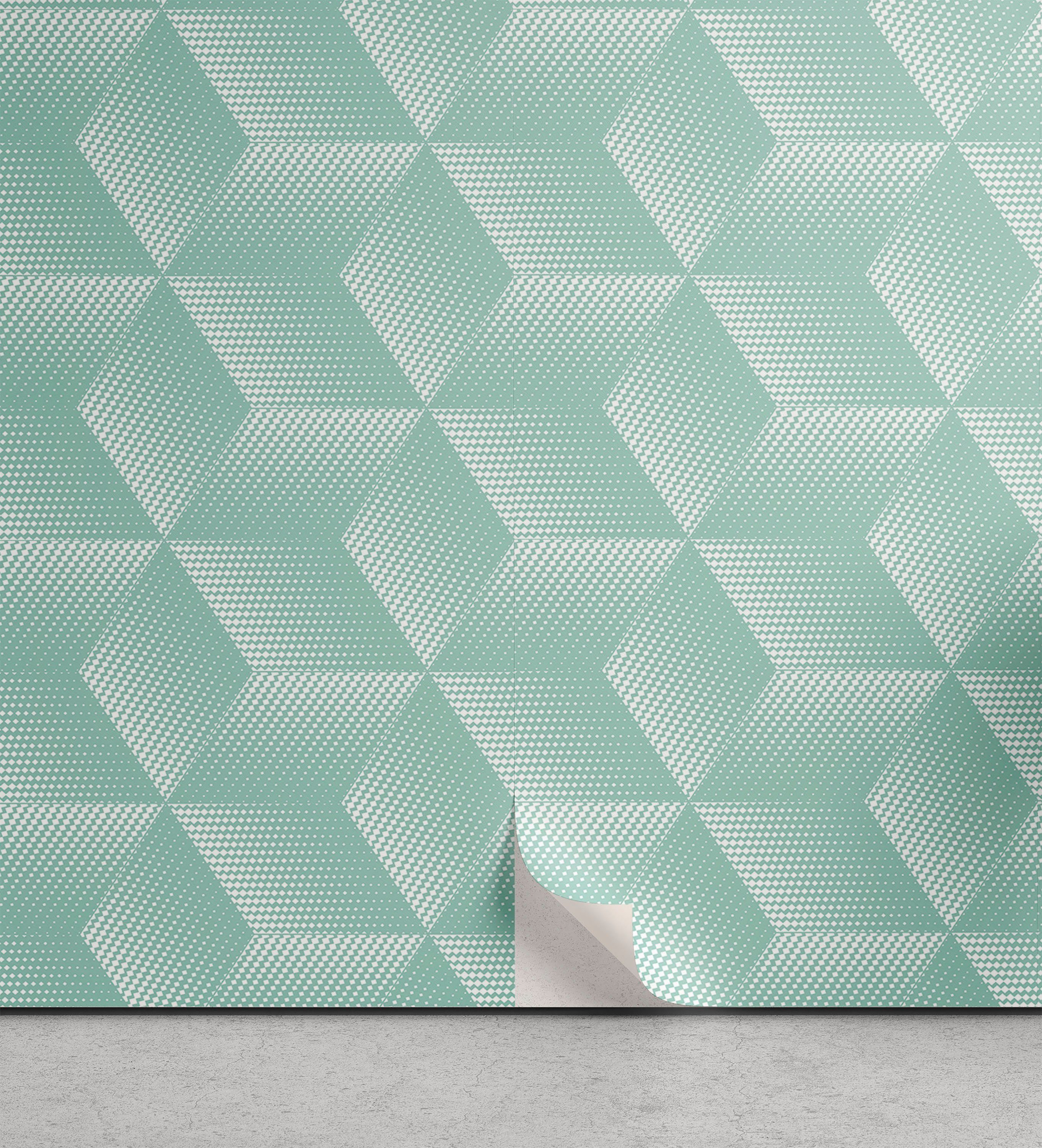 Wohnzimmer Geometrisch Halbton-Rhombus-Motiv Abakuhaus Küchenakzent, Vinyltapete selbstklebendes