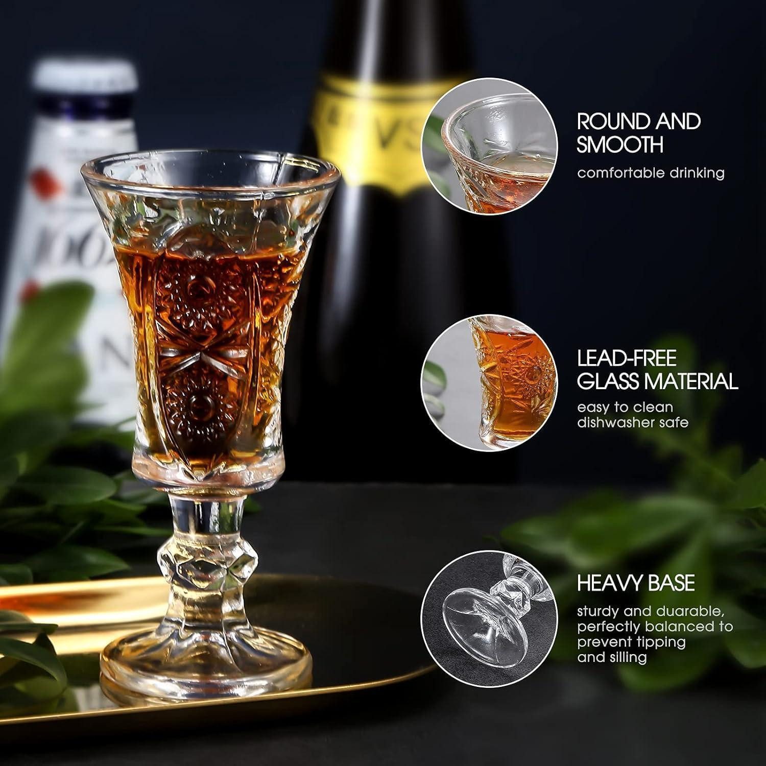 LuxusKollektion Schnapsglas Schnapsgläser 45 ml rund bleifrei schwerer Boden Glas 24 Stück
