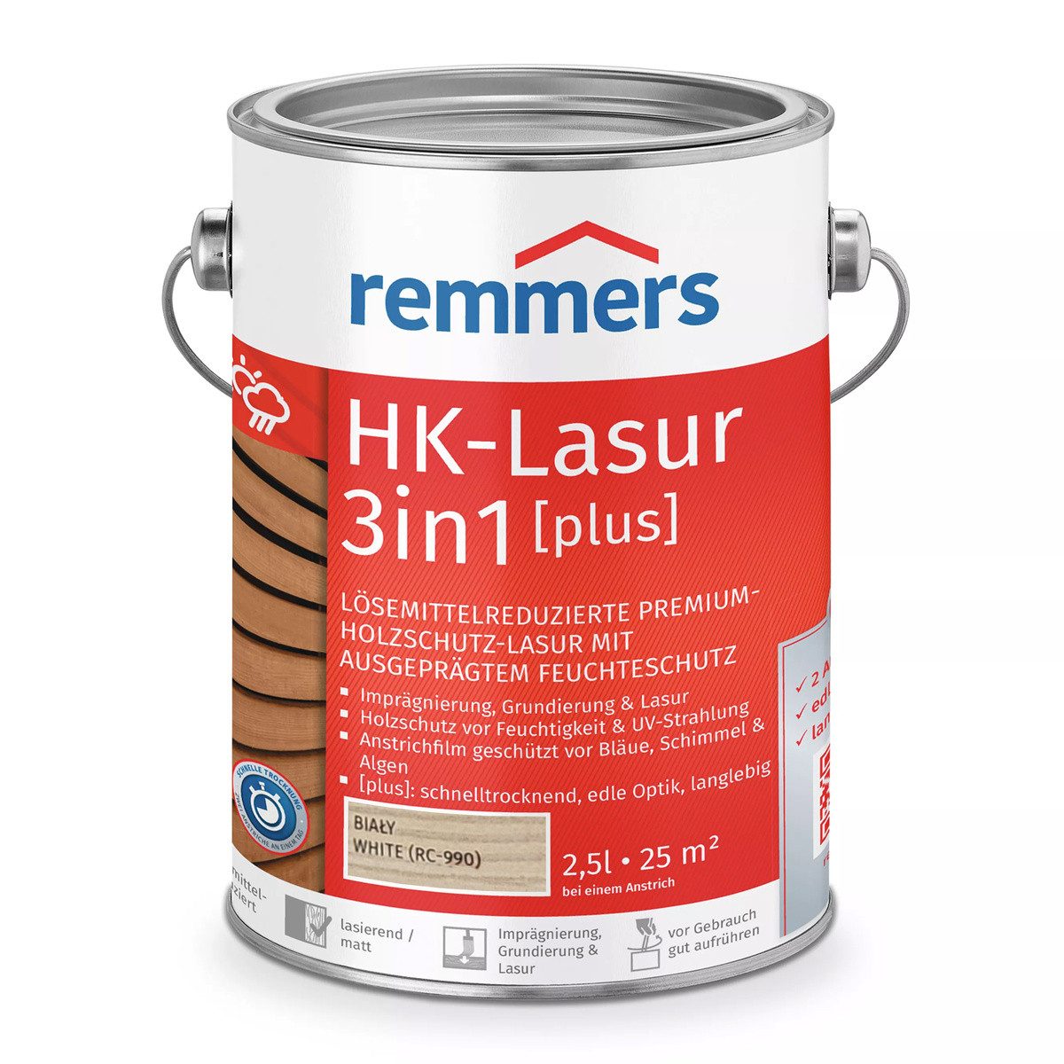 Remmers Holzschutzlasur Remmers HK-Lasur 3in1 Plus 2,5 L Holzschutzlasur