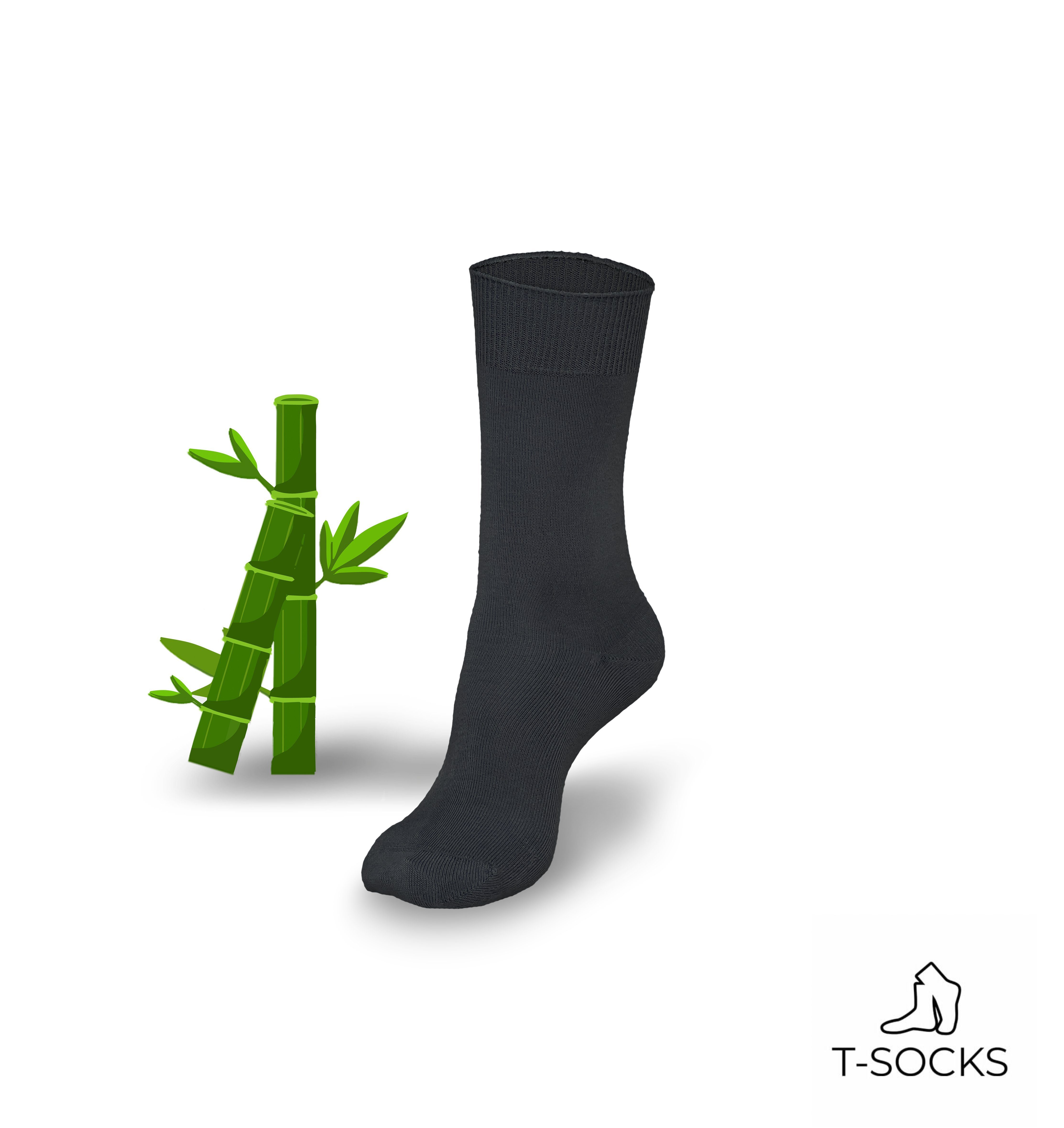 T-Socks Basicsocken Bambus-Socken 4/8 Paar aus Bambusviskose 80%-atmungsaktiv&anti Schweiß (8-Paar) Schwarz
