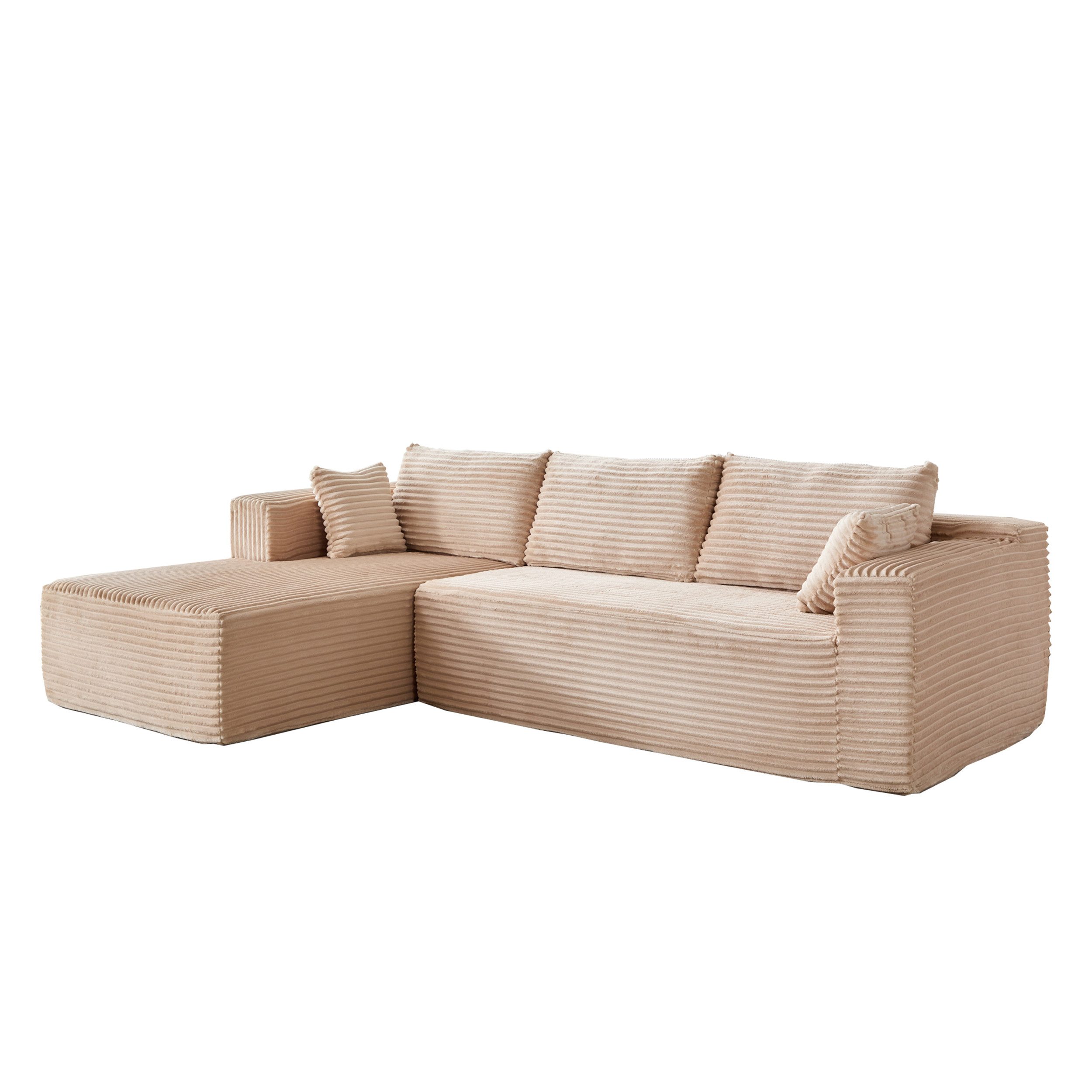 Leawin Ecksofa Modulares L-Form Sofa – Komfortable Sofas Wohnzimmer für kleine Räume, 3-Sitzer Ecksofa, bequem & platzsparend, ideal für Wohnzimmer