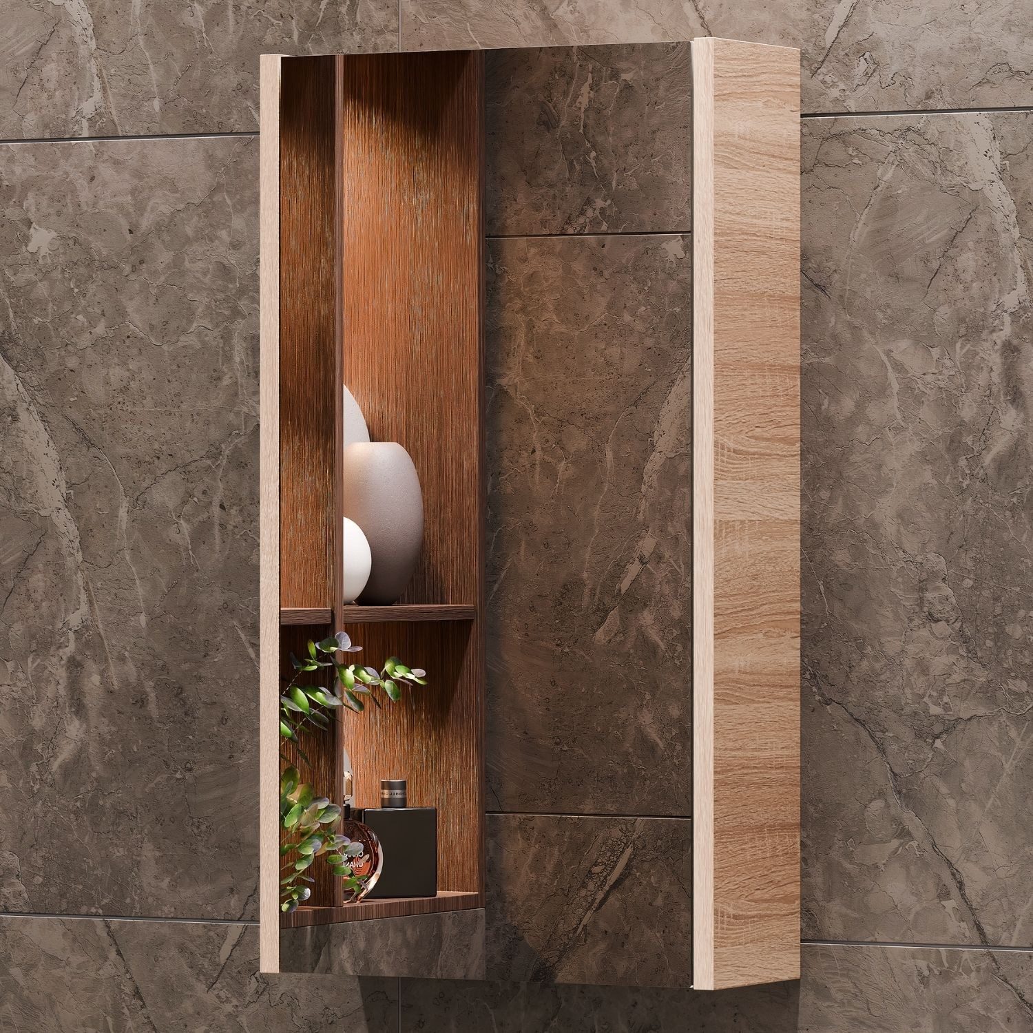 Planetmöbel Badezimmerspiegelschrank Spiegelschrank 40cm (Sonoma Eiche) günstig online kaufen