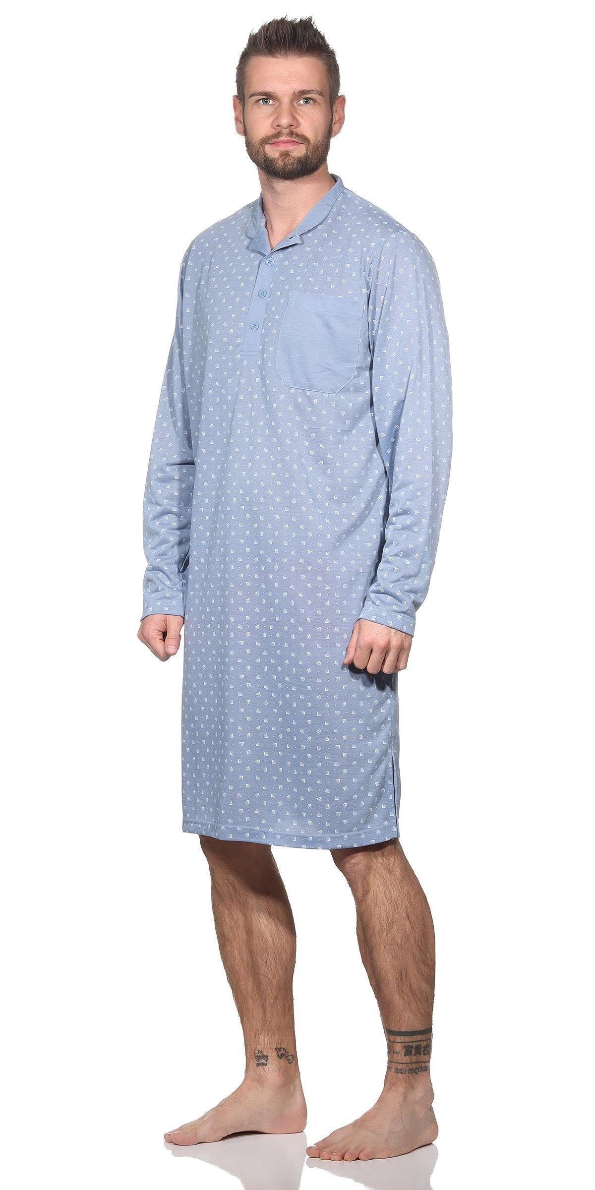 EloModa Nachthemd Herren Nachthemd langarm Sleepshirt günstig online kaufen