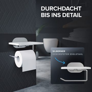 ovimar Toilettenpapierhalter Helnaes (1-St), aus Glas in Silber zur Zum Kleben