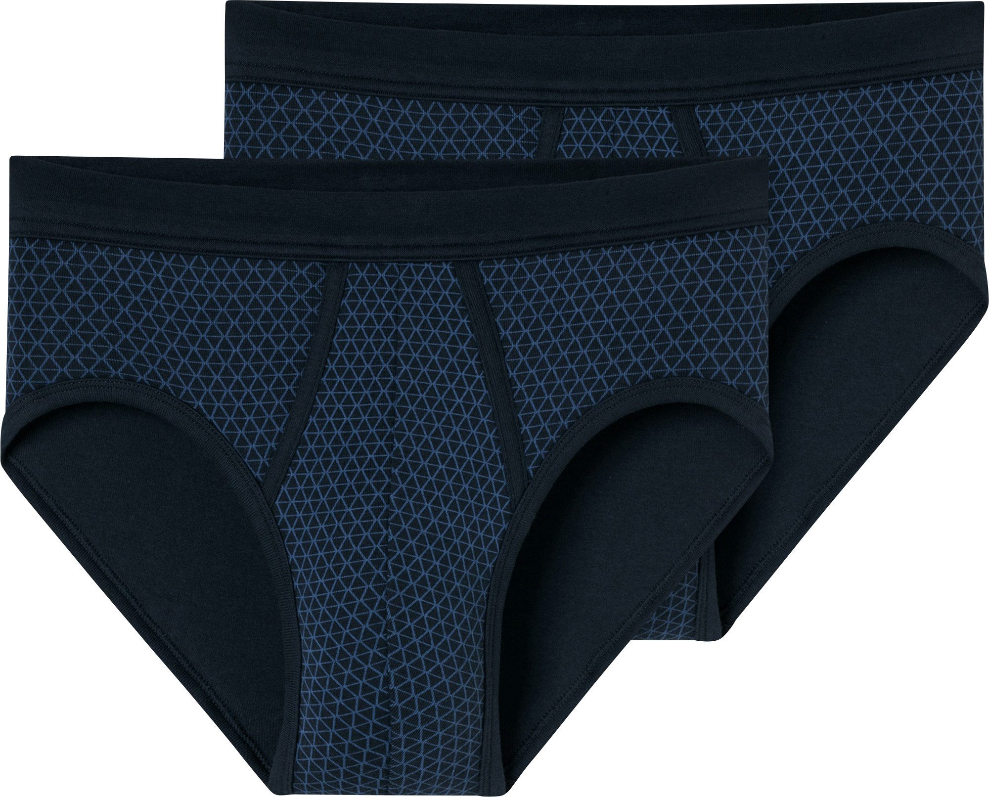 Schiesser Slip Herren-Slip 2er-Pack Feinripp gemustert