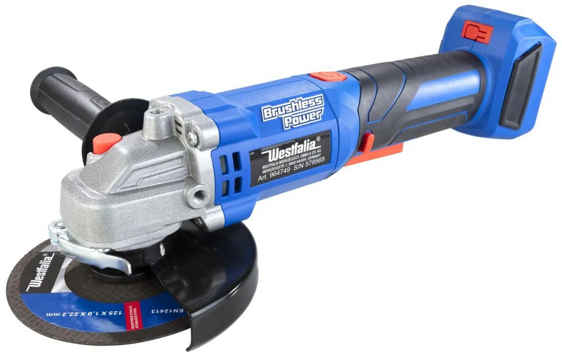 Westfalia Werkzeug Akku-Winkelschleifer 18V Winkelschleifer BL 125 mm WWSBL 125