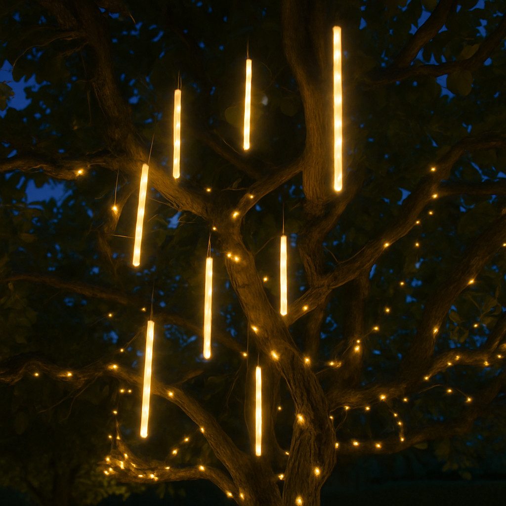 IC Gardenworld LED-Lichterkette LED Solar Lichterkette Meteor, 8 Regenlicht günstig online kaufen