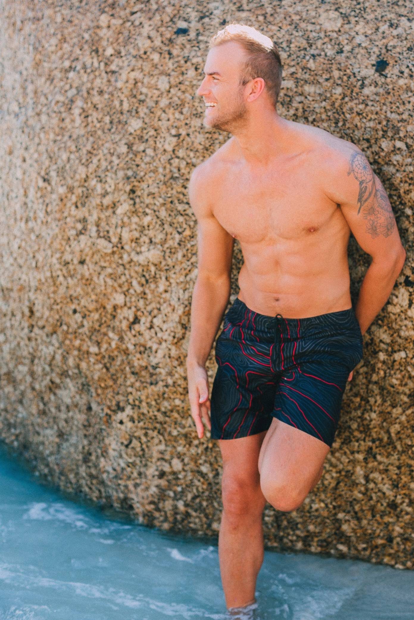 GUGGEN Mountain Badehose Herren Badehosen Badeshorts Männer Boardshort Schn günstig online kaufen