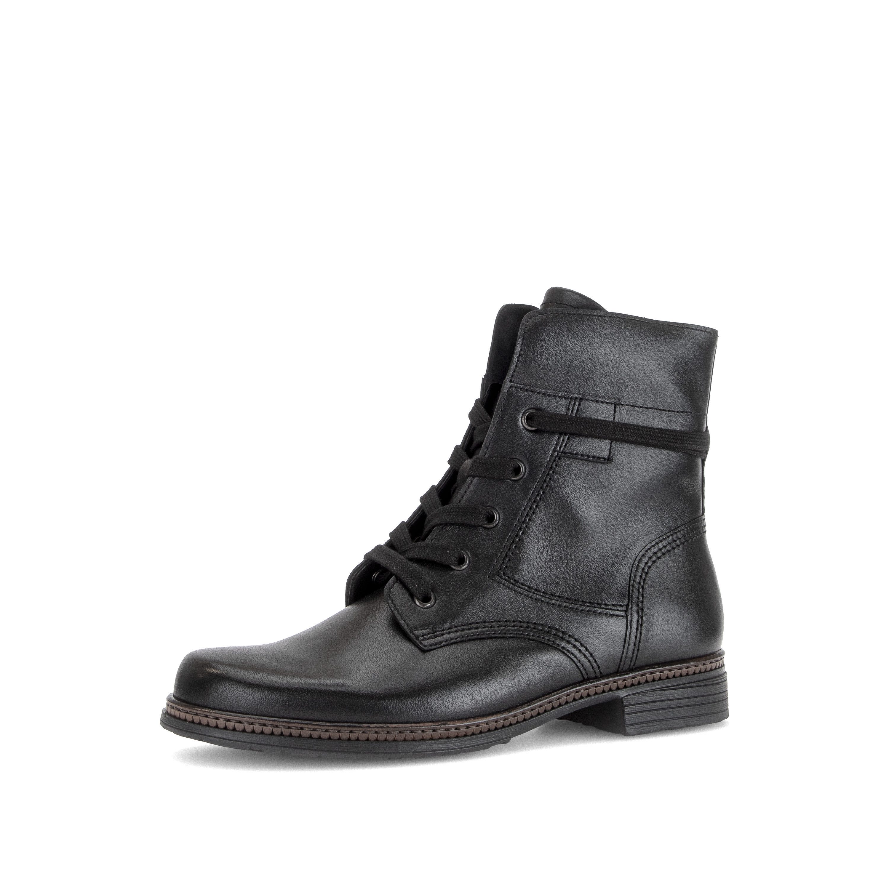 Gabor Schnürstiefelette Blockabsatz, Schnürboots mit gepolstertem Schaftrand