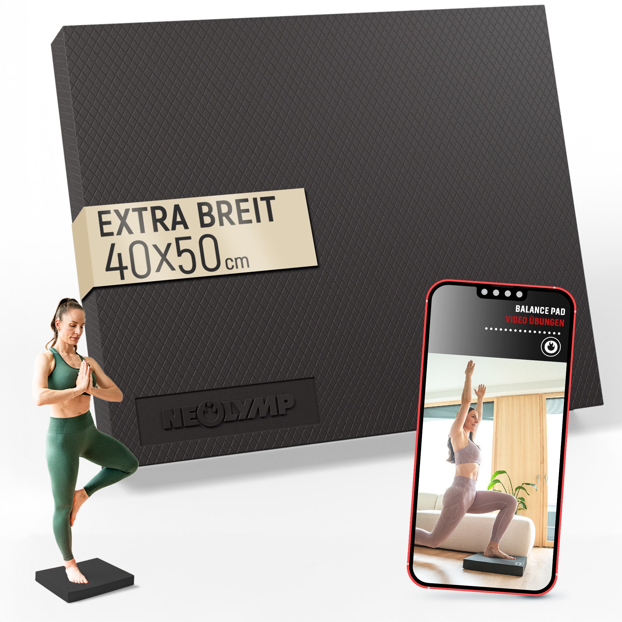 NEOLYMP Balance Pad Rutschfestes Gleichgewichtstrainer für Physio & Reha Balance Board, (Balance Pad, Balance Pad), Elastisch & langlebig. Ideal für Kinder, Erwachsene, Hunde & Pferde.
