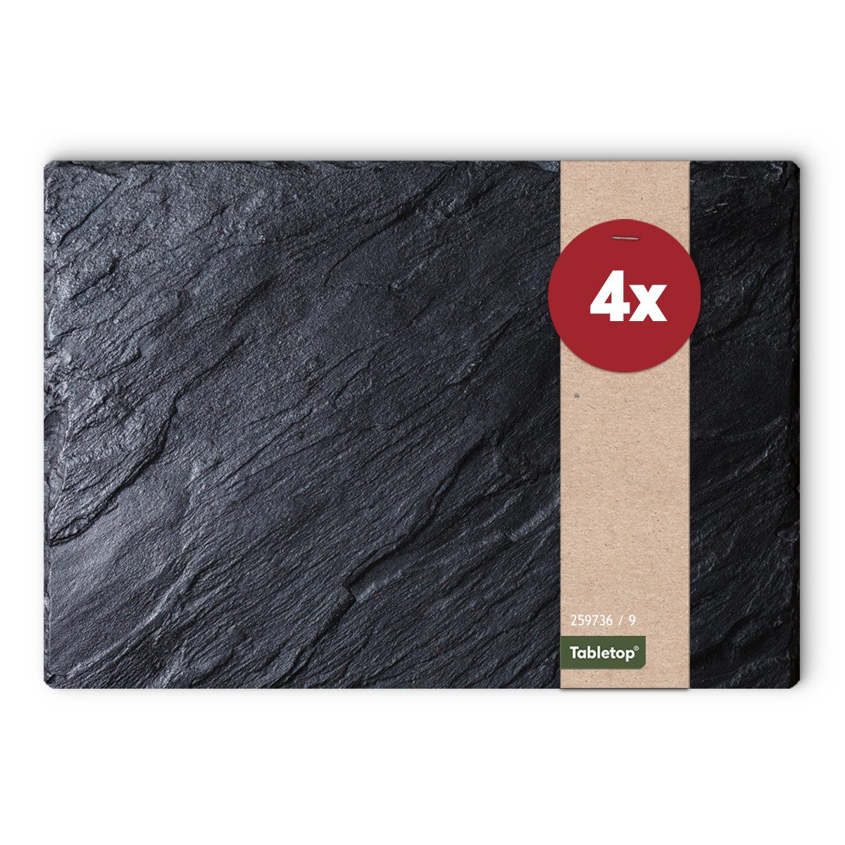 matches21 HOME & HOBBY Platzset Abwaschbare Tischsets 4er Set Schiefer-Opti günstig online kaufen