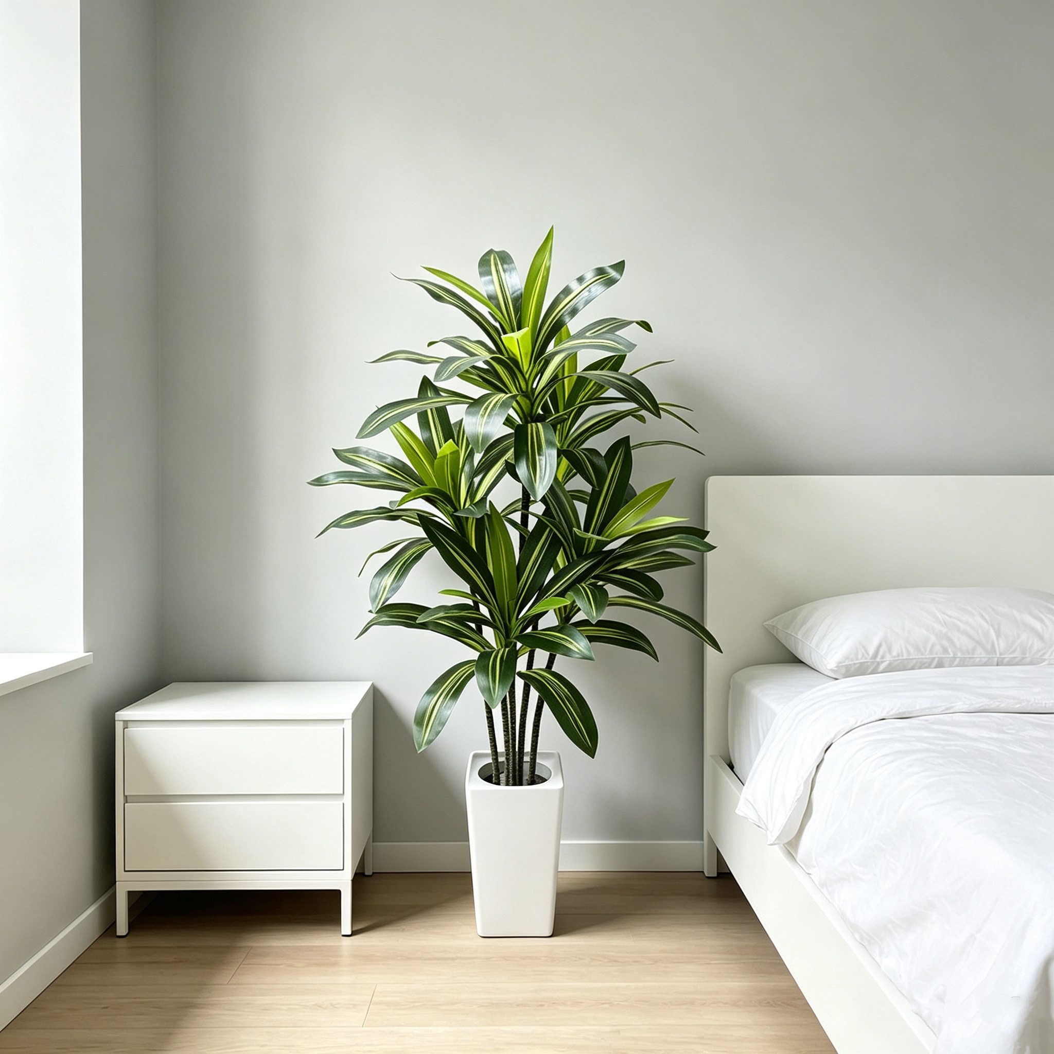 Kunstpflanze künstlicher Dracaena-Baum mit Topf, dekorative Kunstpflanze, GarveeMore – Bild 3 von 5