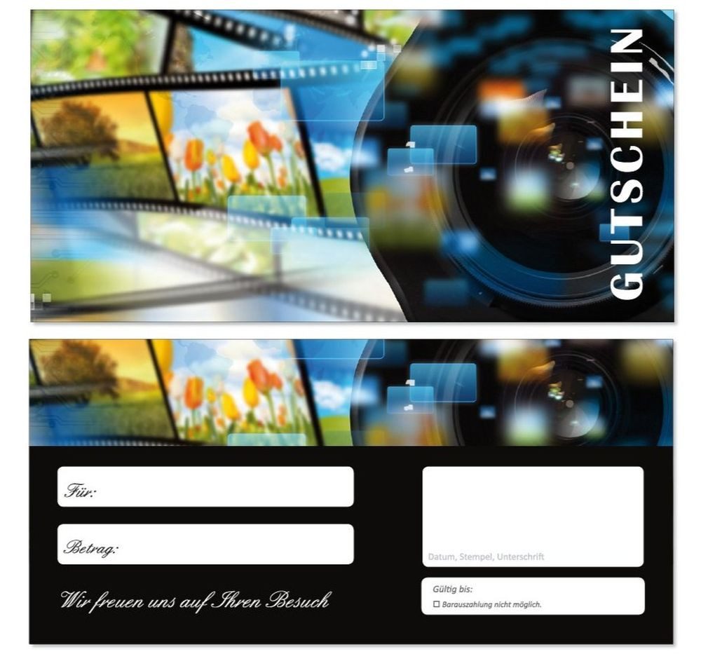Geschenkkarte Geschenkgutschein Fotografie Film Negative (Kamera-707)