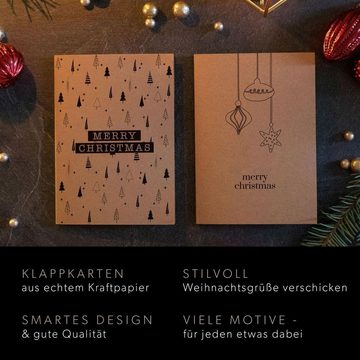 bigdaygraphix Weihnachtskarte 20 Weihnachtskarten inkl. Umschlage, Made in Germany