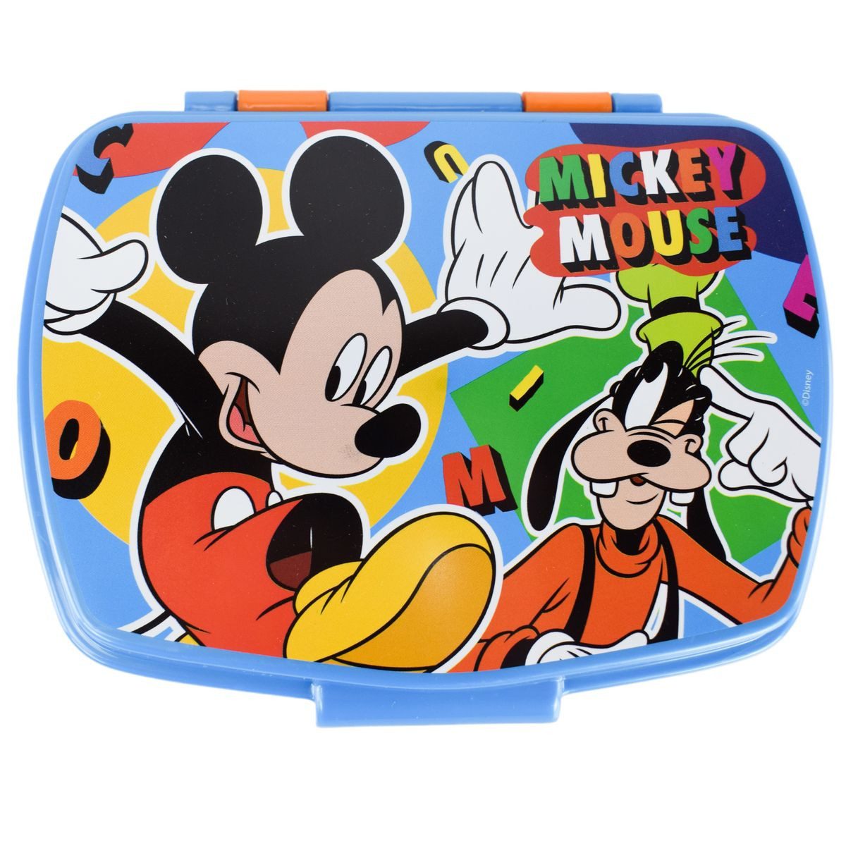 Stor Lunchbox Disney Mickey Mouse & Goofy Lunchbox in Orange mit fröhlichem Motiv, Kunststoff, authentisches Design