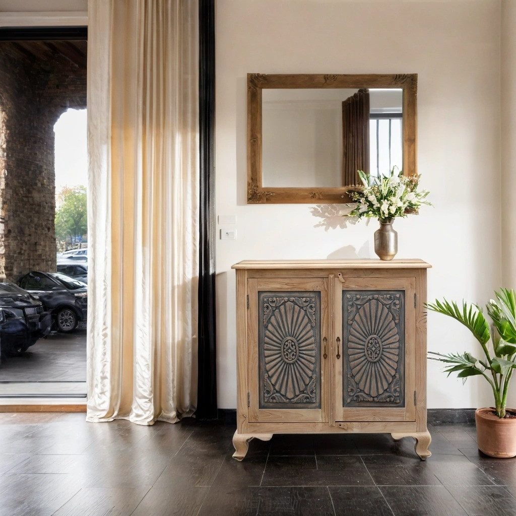 Marrakesch Orient & Mediterran Interior Kommode Orientalische Kommode Abagail modern aus Teakholz Möbel massiv 92 cm (1 St), Handarbeit
