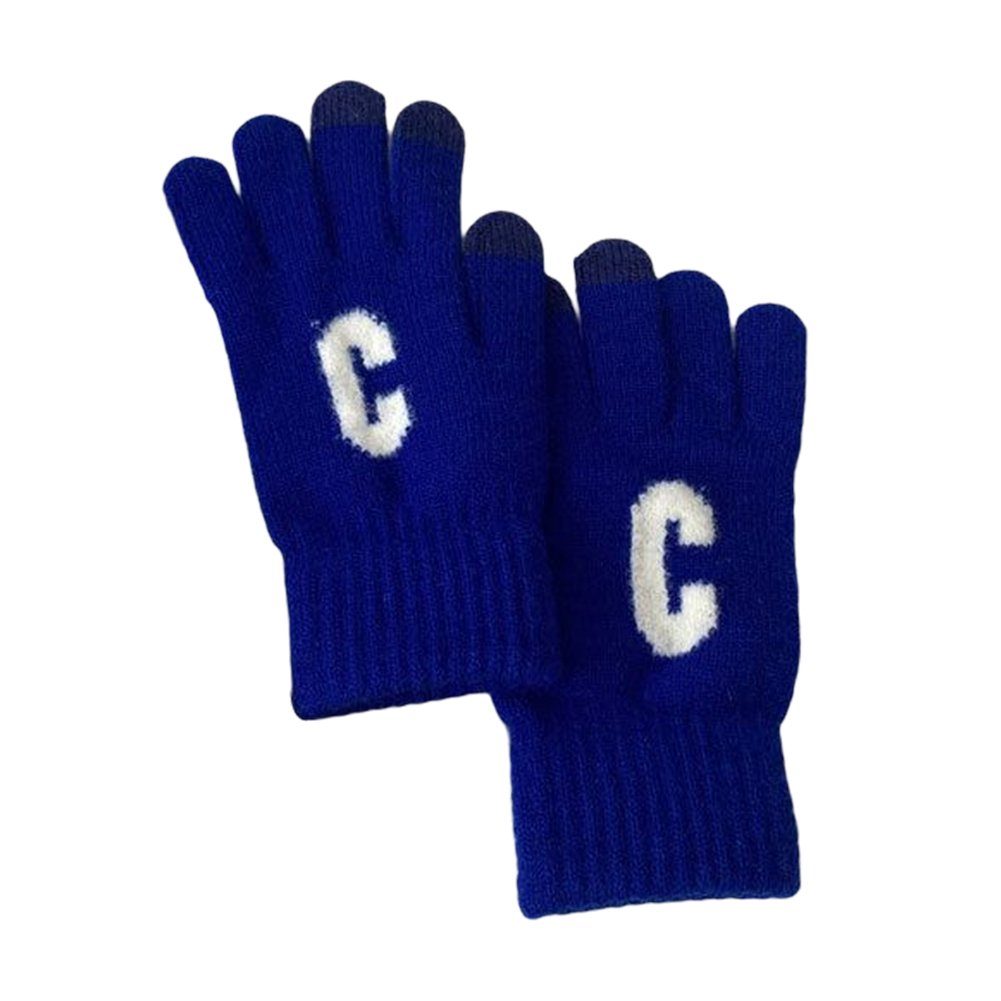 Strickhandschuhe Blusmart C Fashion blue Strickhandschuhe, Winter-Wärmehandschuhe Unisex, English