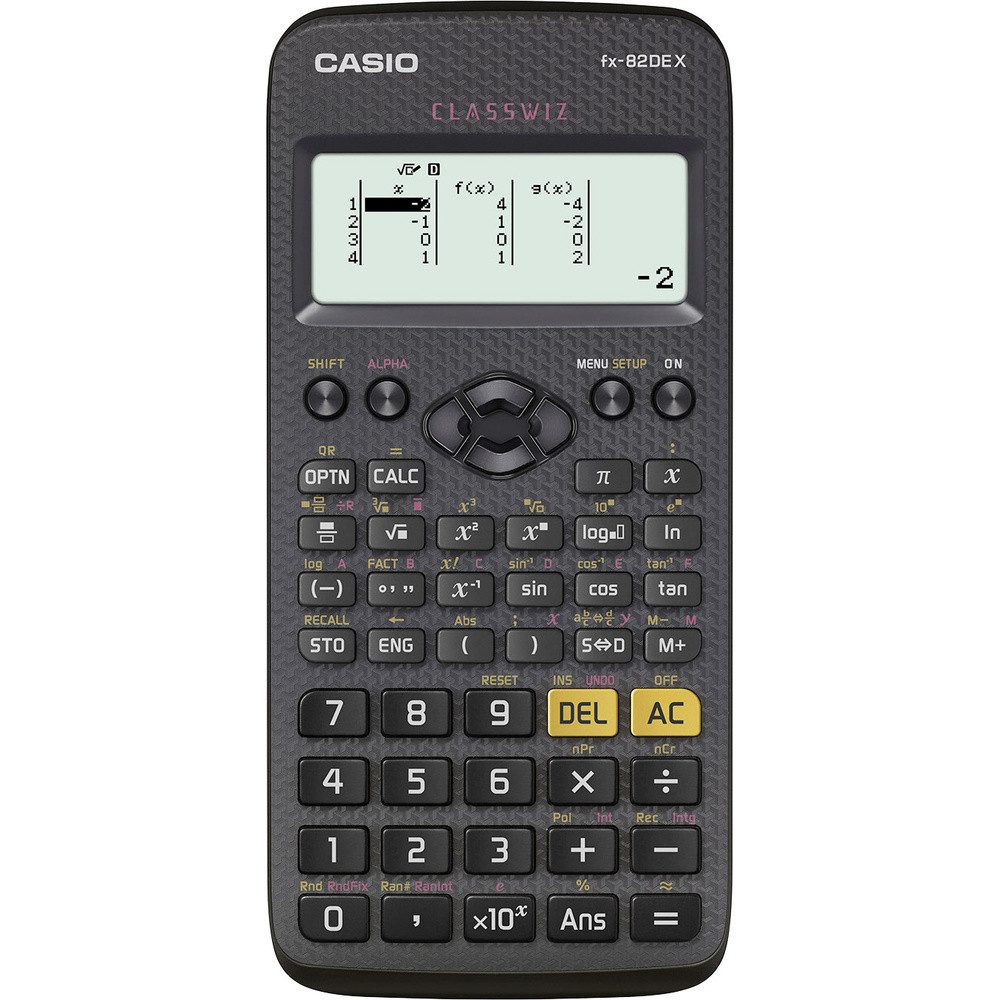 Taschenrechner Casio FX-82DEX Schulrechner Schwarz Display (Stellen): 12 batteriebet
