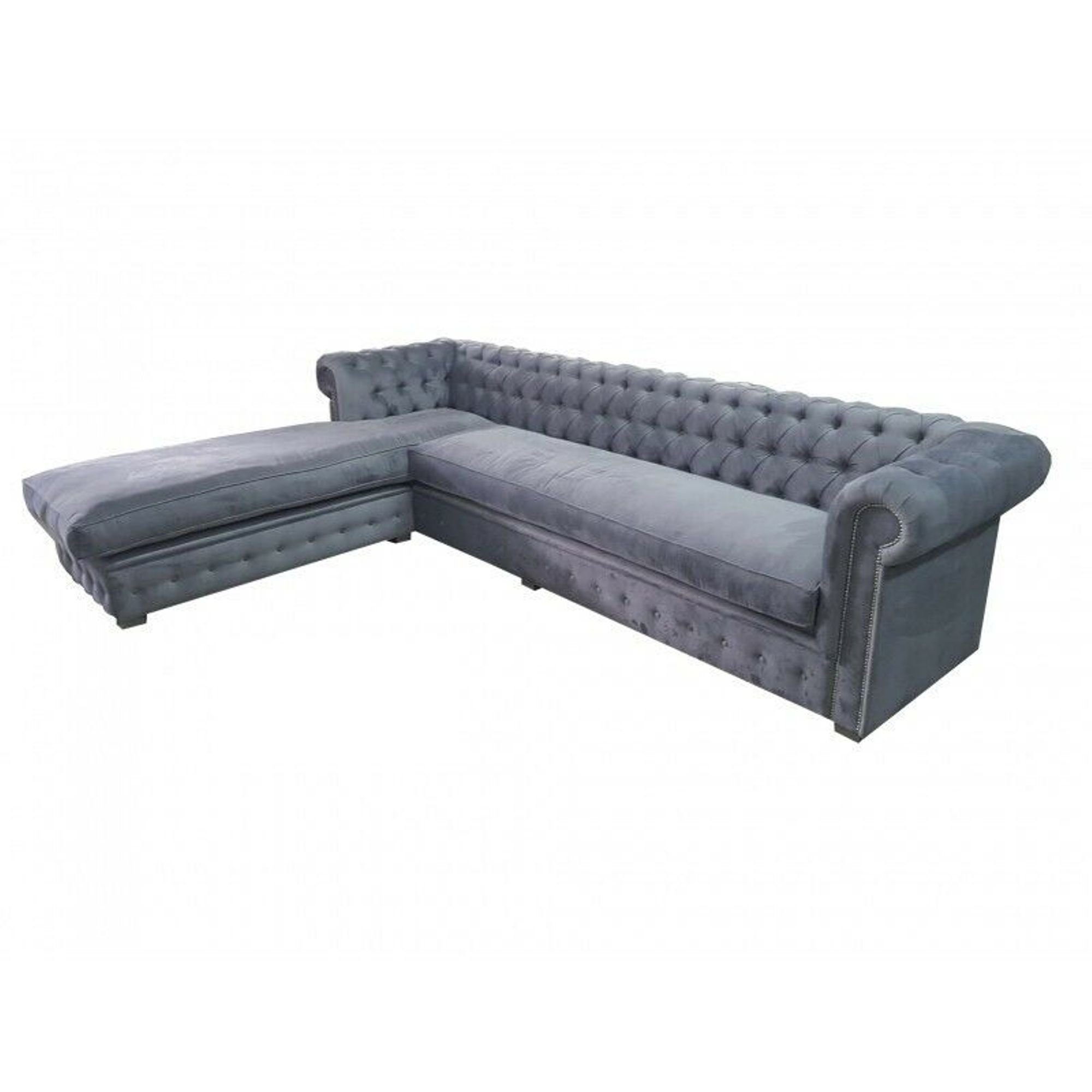 JVmoebel Ecksofa, Samt Stoff Couch Sofa Polster Textil Eckcouch Chesterfield Ecksofa