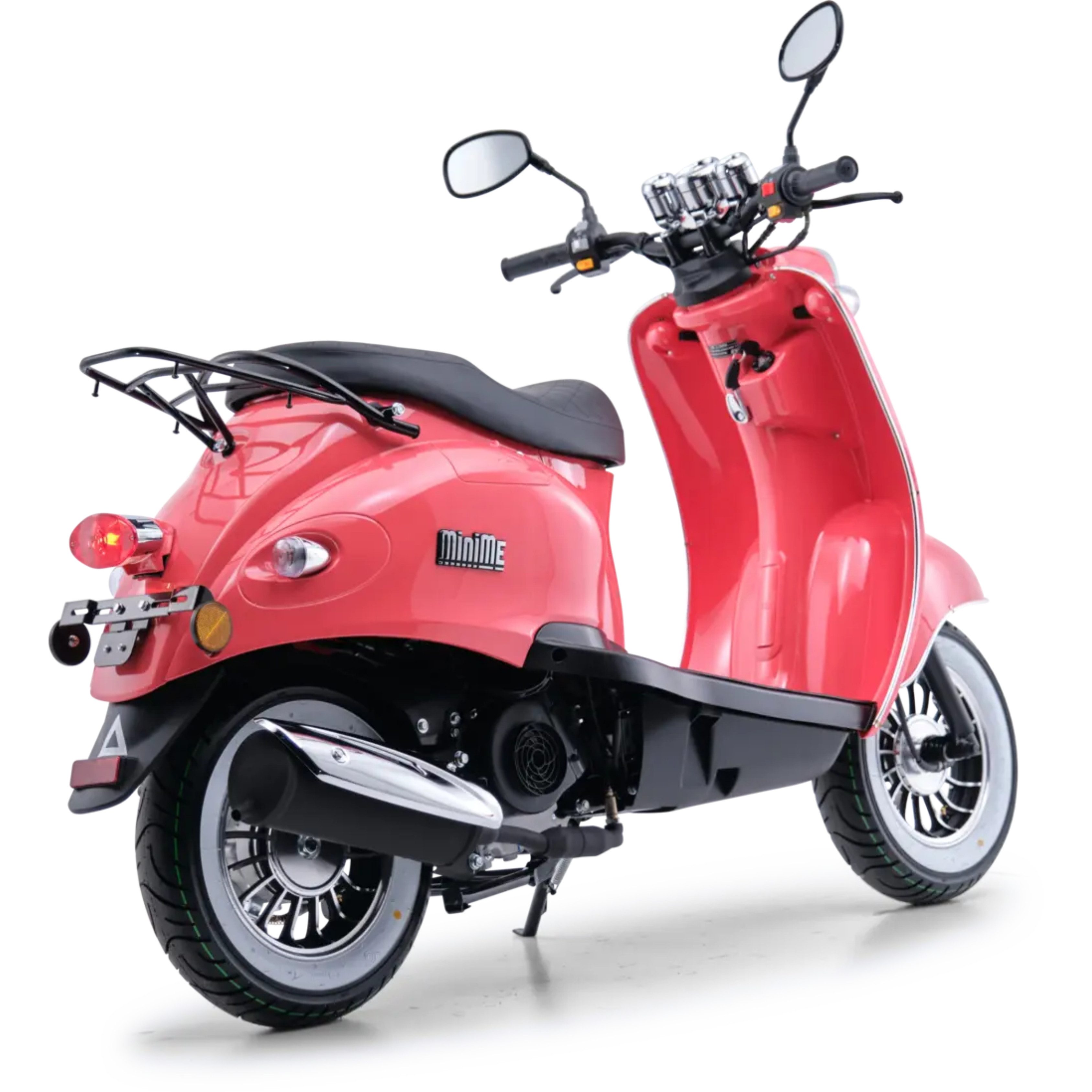 Burnout Motorroller MiniMe 2.0 Mattschwarz, 50 ccm, 45 km/h, Euro 5, Unverwechselbares Retro Design, Mofa