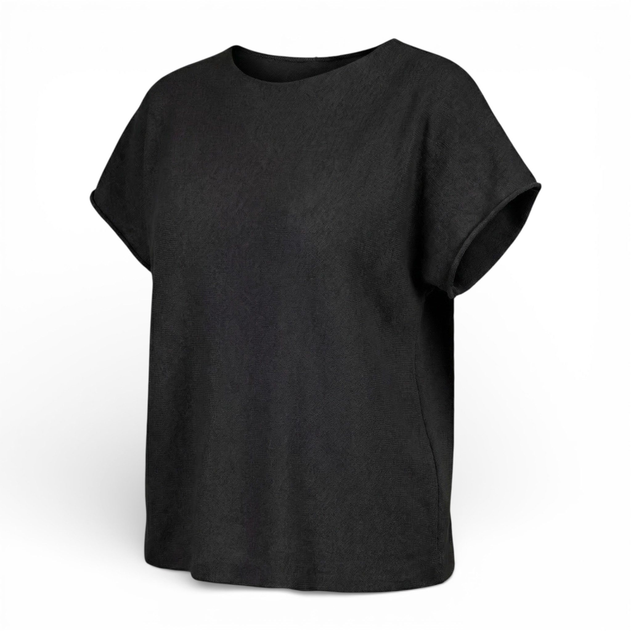 OriginalYou T-Shirt T-Shirt Damen weiches Seamless Kurzarm Shirt Feinstrick mit Rundhals aus softer Viskose, One Size 36-40, mit Rundhalsausschnitt