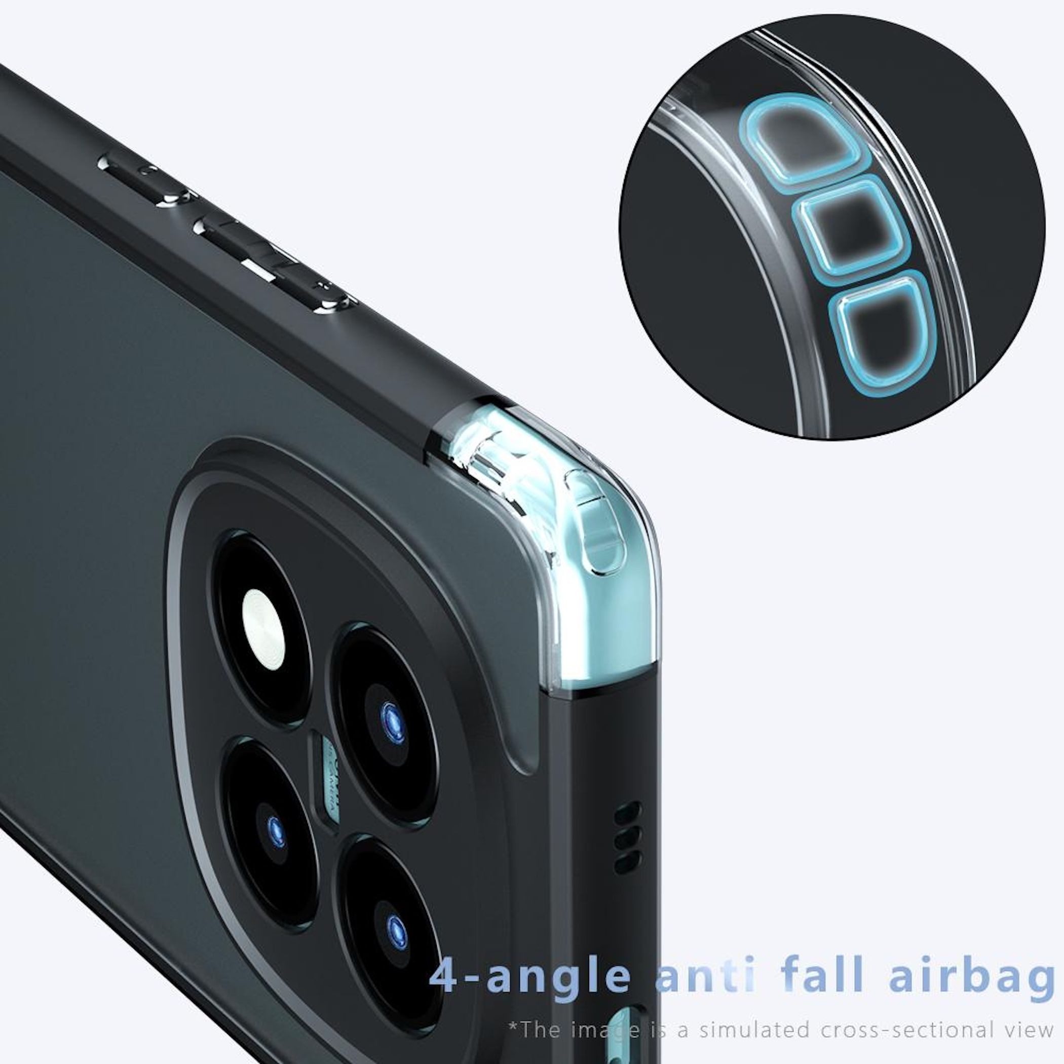 Wigento Handyhülle Für Xiaomi Redmi Note 15 Pro Plus 5G Armor Hybrid Schutz Hülle Schwarz, Stoßschutz, griffige Oberfläche – Bild 5 von 5
