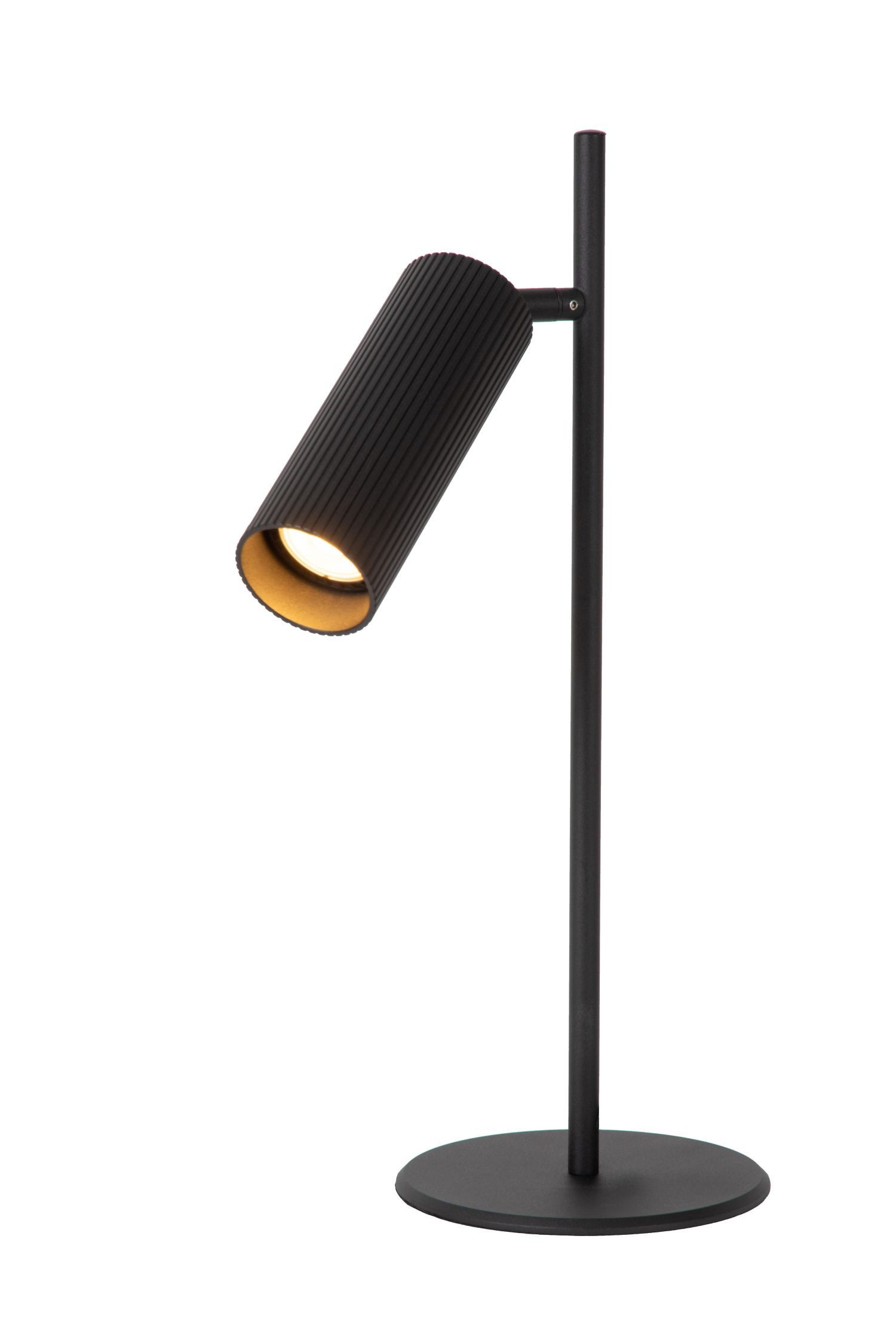 Licht-Erlebnisse Schreibtischlampe HESIN, ohne Leuchtmittel, Aluminium GU10 verstellbar 42 cm hoch Schwarz Modern