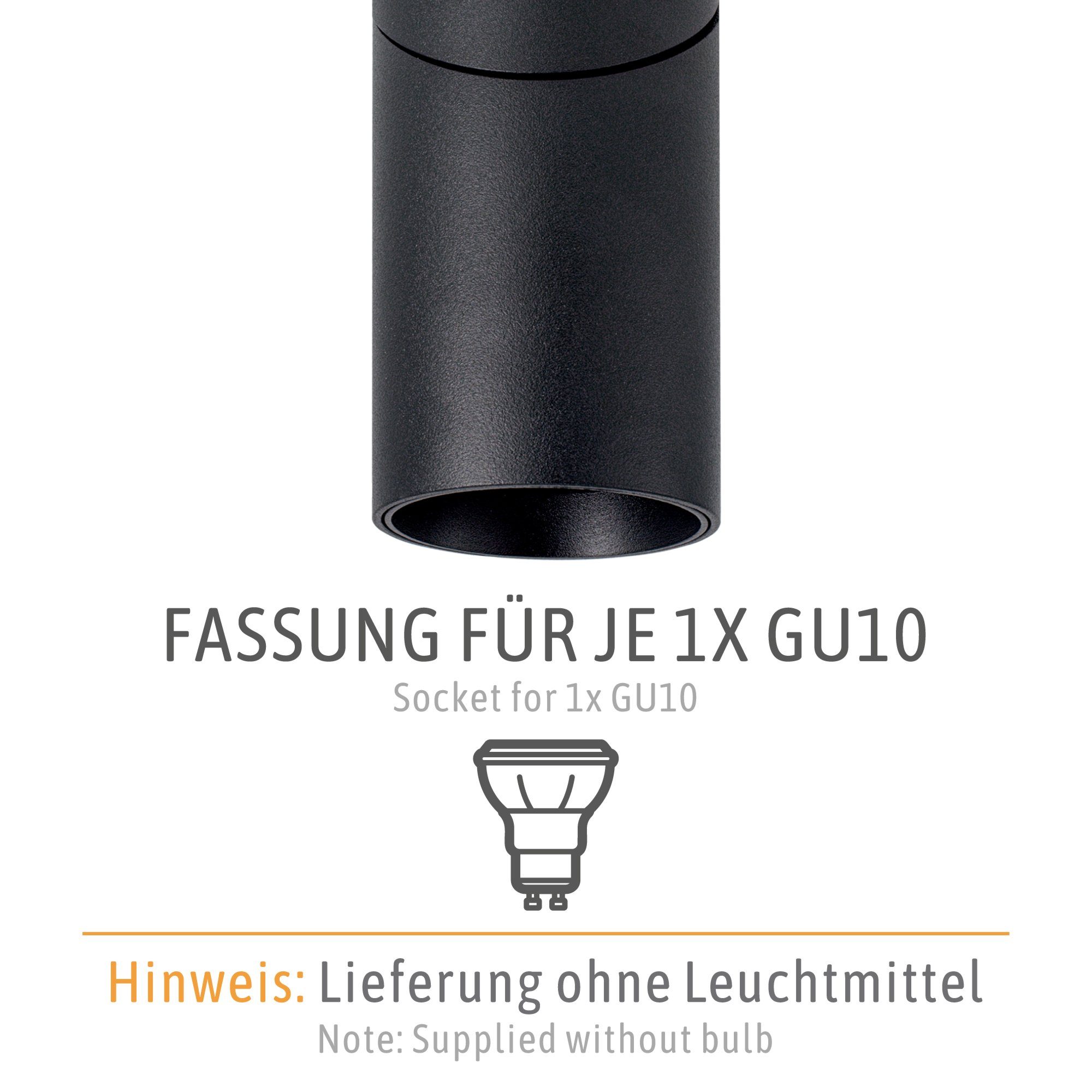 SSC-LUXon Aufbauleuchte Schwenkbare Aufbauleuchte TOBI-L in schwarz fuer Decken & Waende