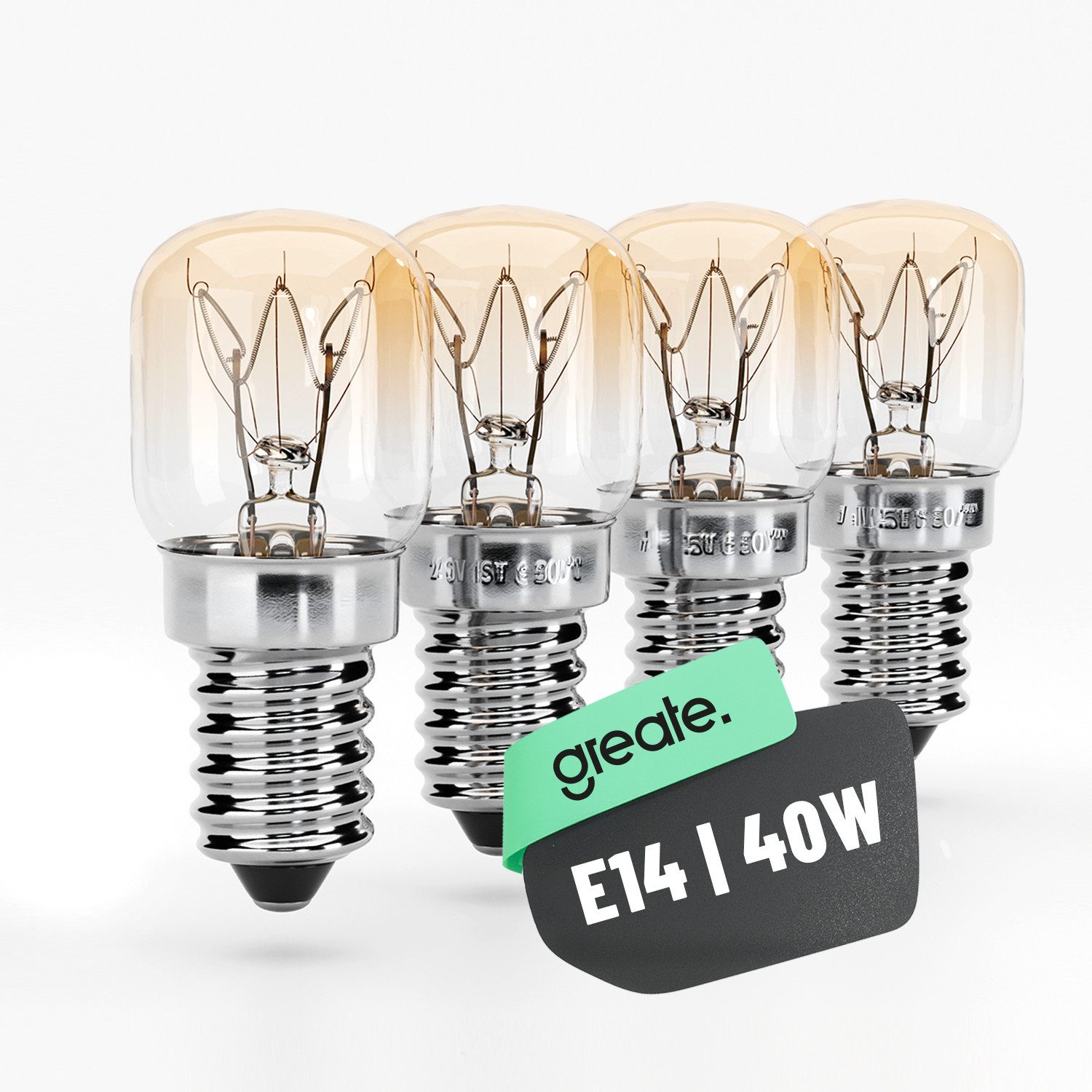 greate. Spezialleuchtmittel 4er Pack E14 Backofenlampe 40W 300 Grad hitzebeständig - Glühbirne, 4 St., warmweiß, warmweiß