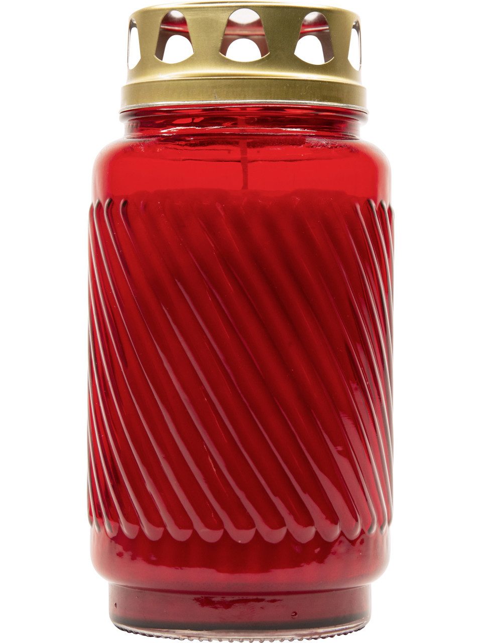 Bolsius Grabkerze Bolsius Grablicht mit Deckel 17 cm rot