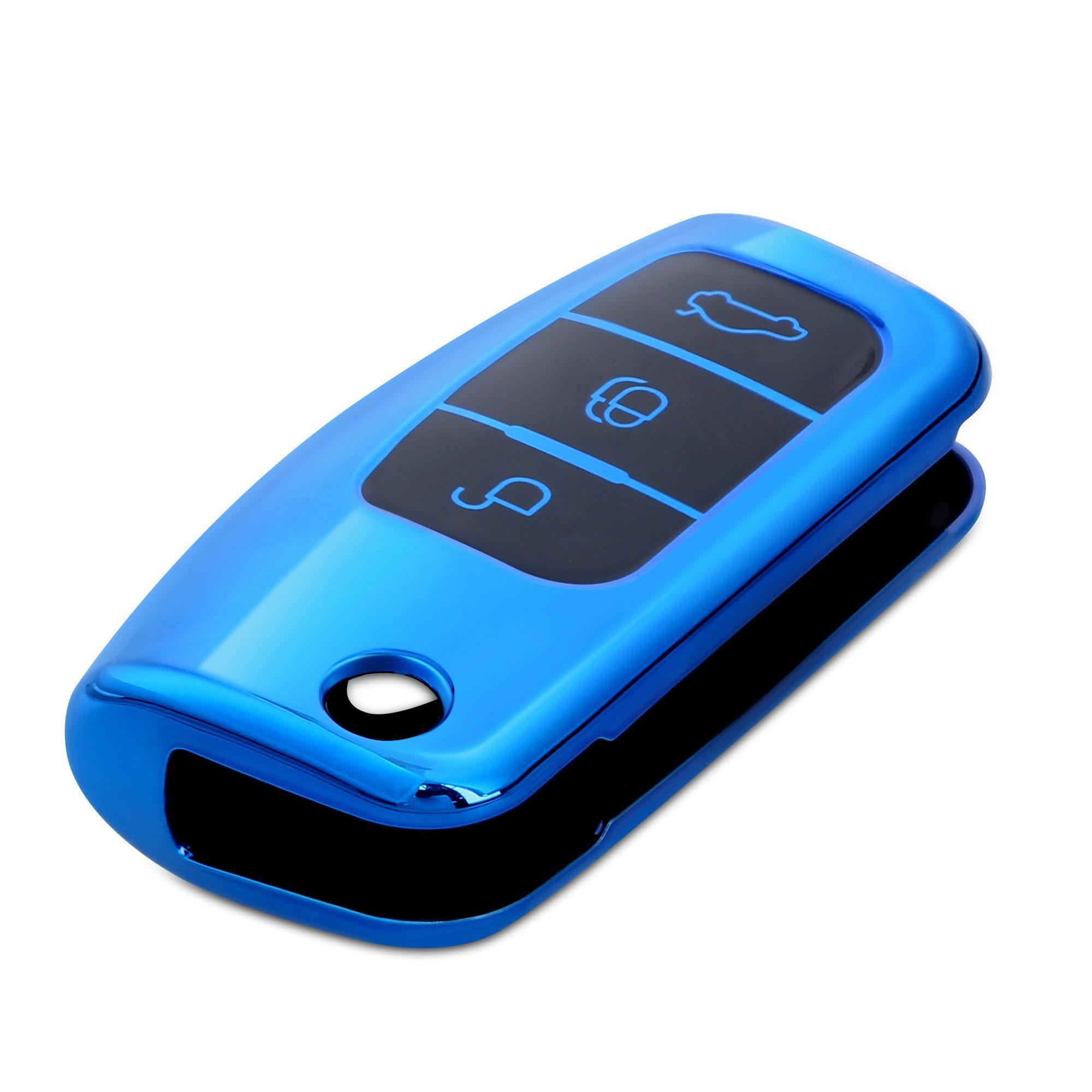 kwmobile Schlüsseltasche Autoschlüssel Hülle für Ford, TPU Schutzhülle  Schlüsselhülle Cover für Ford, geeignet für Ford 3-Tasten MyKey Klapp Autoschlüssel  Schlüssel