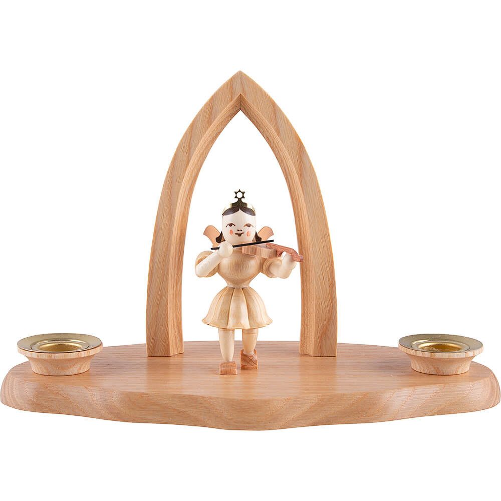 Blank Kunstgewerbe Schwibbogen Wolke natur mit Engel und Bogen (17x9x12cm) von Blank Kunsthandwerk