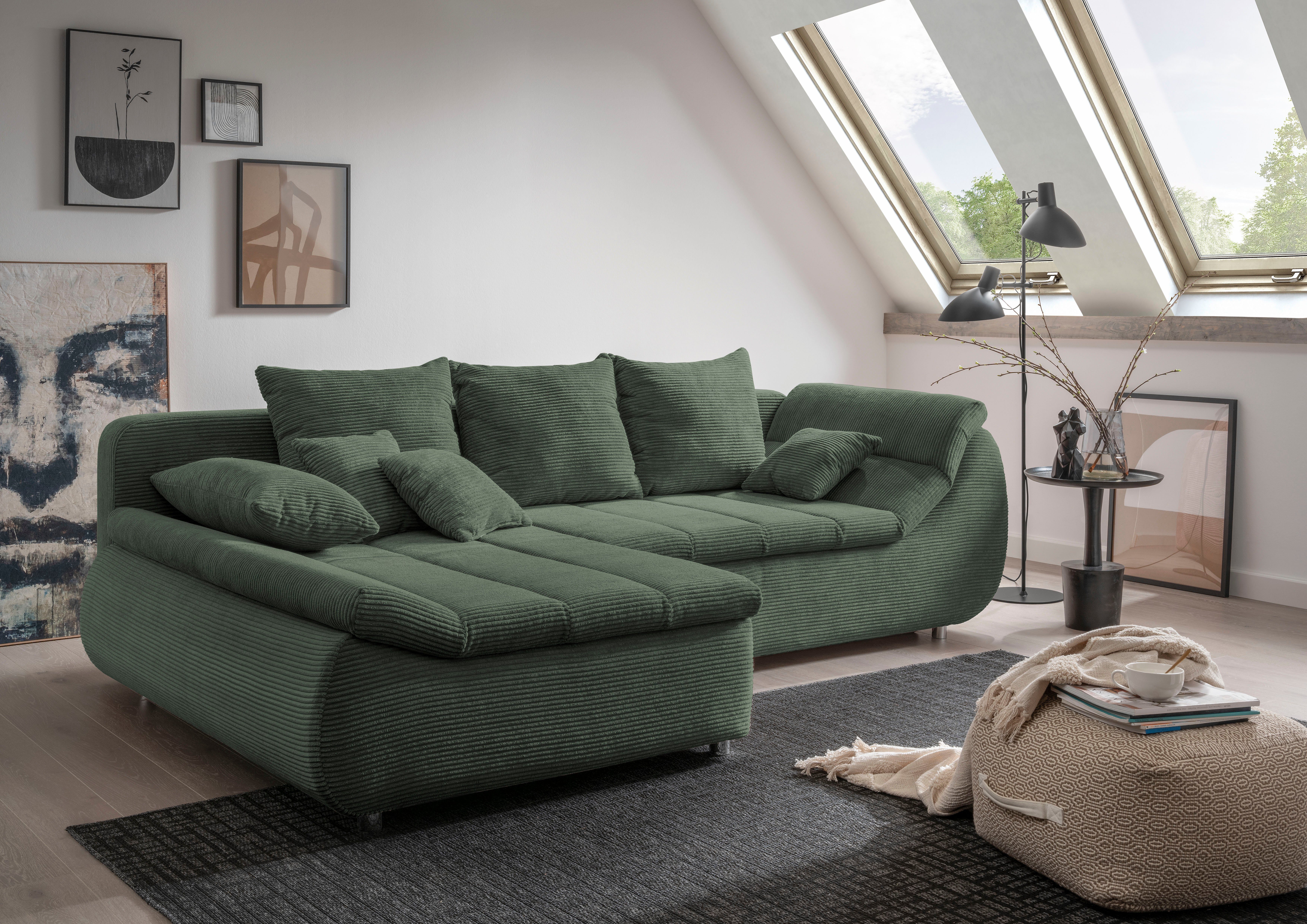 INOSIGN Ecksofa "Imola elegant und bequem, aktuelle Steppung im Sitz, L-For günstig online kaufen