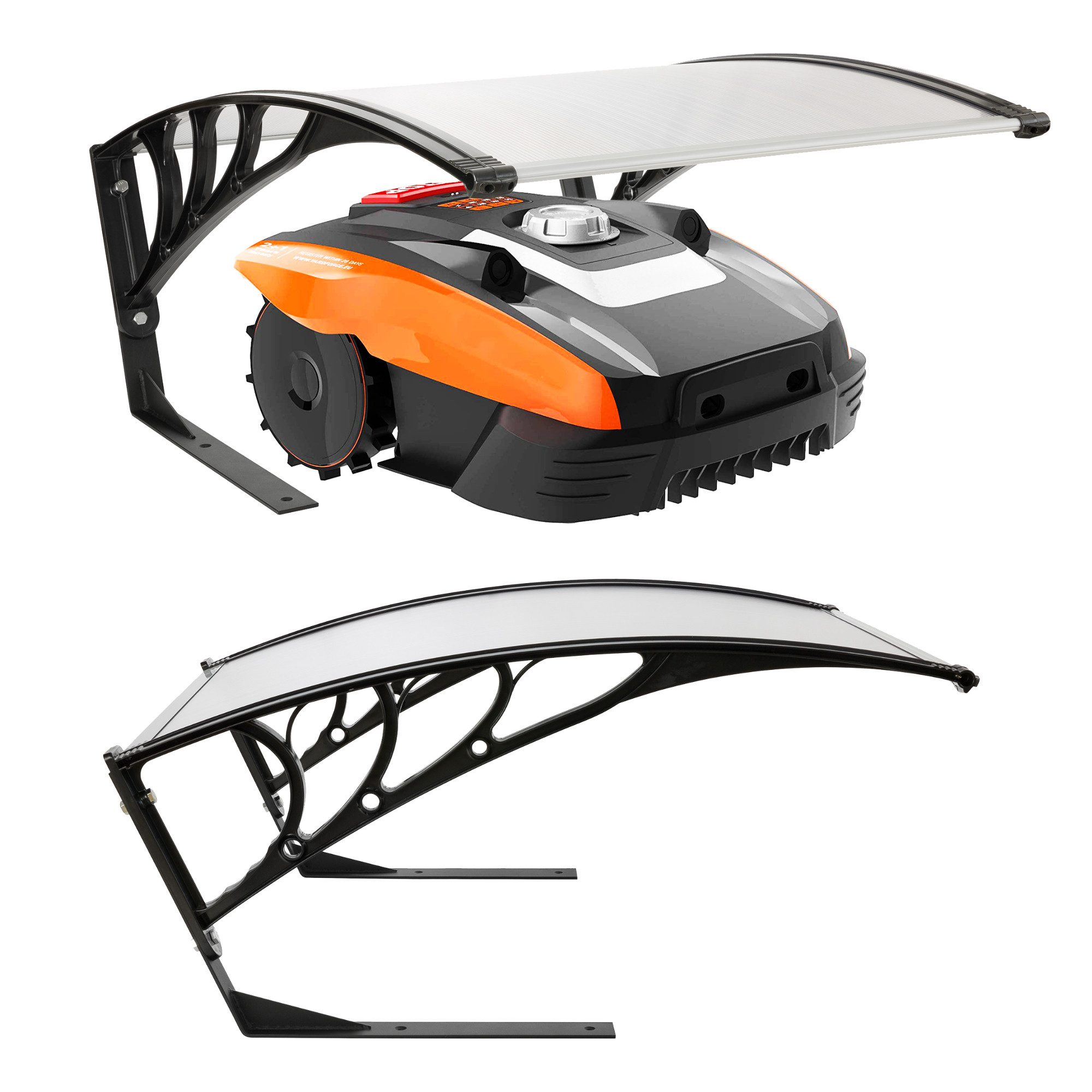 Arebos Mähroboter-Garage Mähroboter Garage Dach Carport Überdachung für Mähroboter weiß