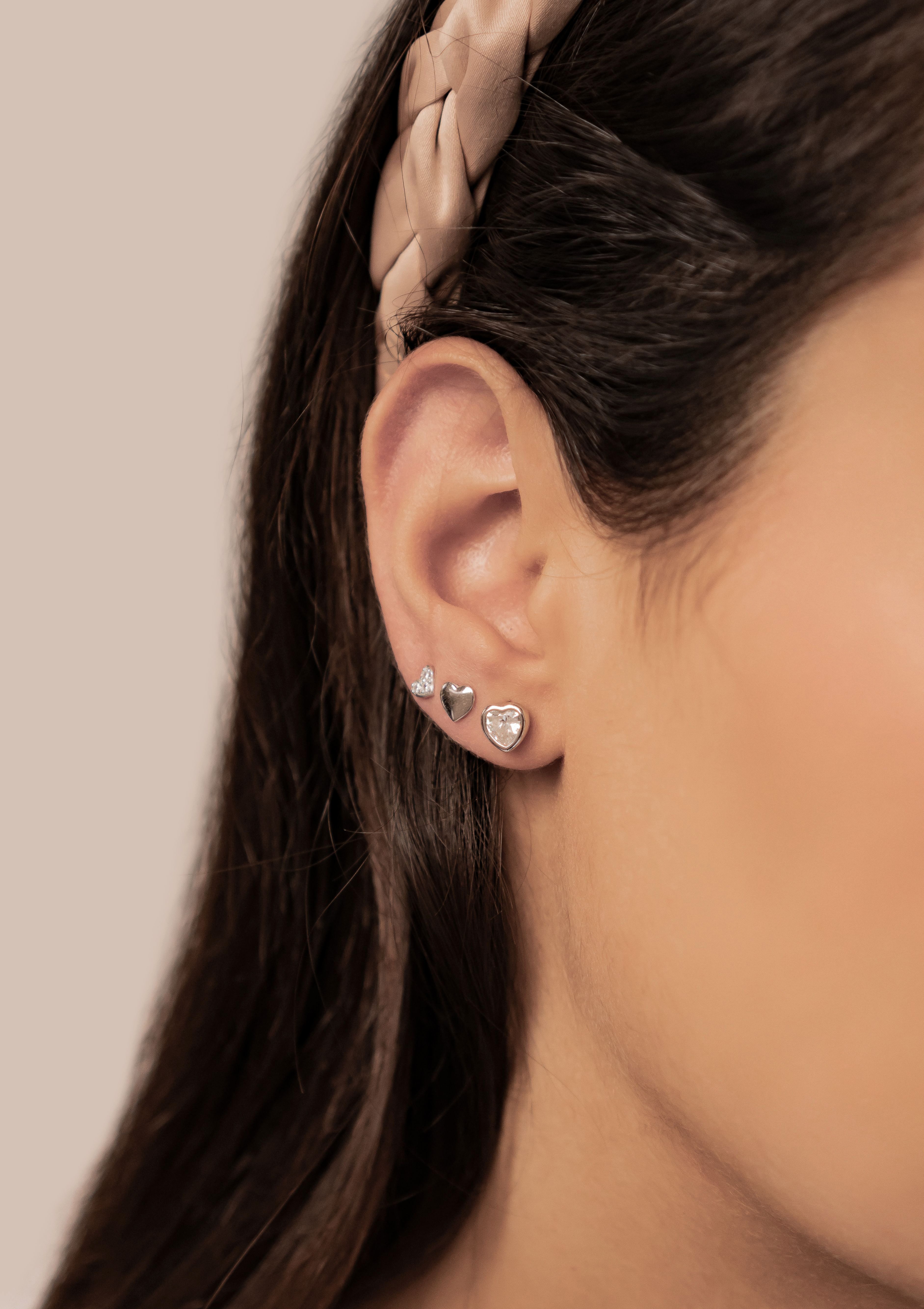 Hey Happiness Ohrstecker-Set Herzen-Kombi, 6er Stack Damenset Silber 925, K günstig online kaufen