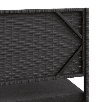 vidaXL Loungesofa Gartensofa in L-Form mit Tisch und Kissen Schwarz Poly Rattan, 1 Teile