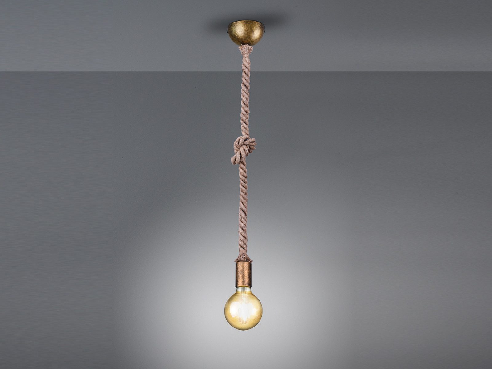 TRIO Leuchten LED Pendelleuchte, Dimmfunktion, LED wechselbar, warmweiß, Lampenaufhängung Seil-lampe hängend über Esstisch & Couchtisch, 150cm