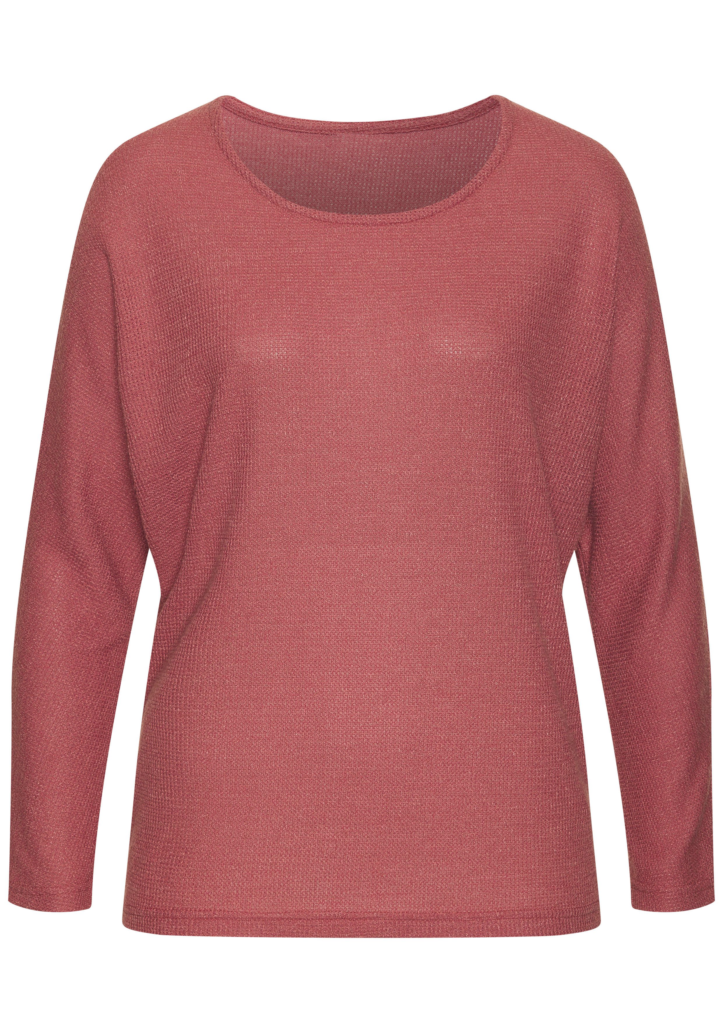 Vivance Langarmshirt aus weichem Strukturstrick aus bügelfreier Qualität günstig online kaufen