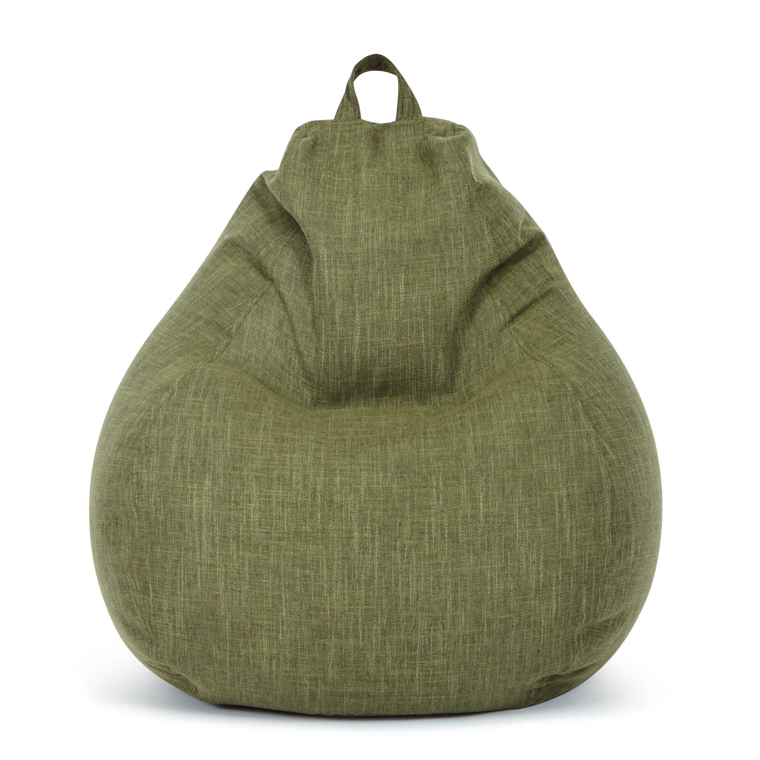 Green Bean Sitzsack Home Linen (Indoor Riesensitzsack mit EPS-Perlen Füllung -, Kuschelig Weich Waschbar), Sitzkissen Lounge Chair Grün | Sitzsäcke