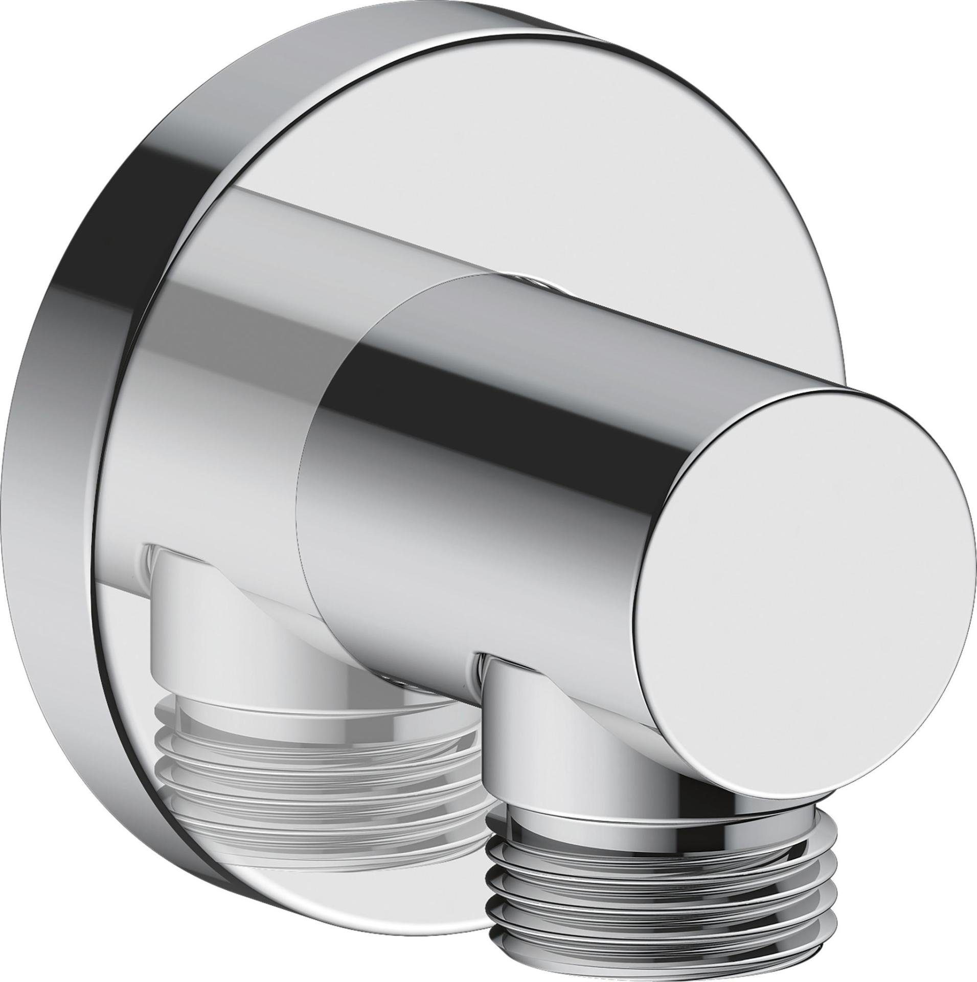 Duravit Duscharmatur Wandanschlussbogen runde Rosette Schlauchanschluß Chrom