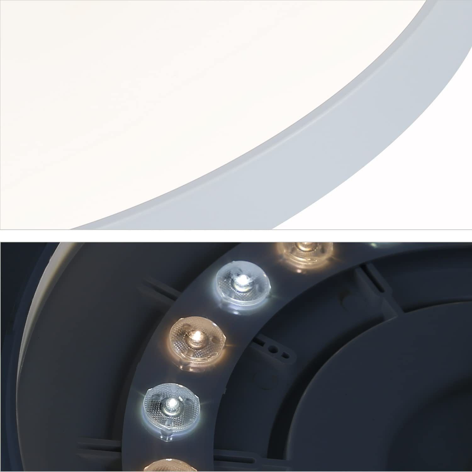 ZMH LED LED Wasserdicht, IP44 integriert, Wasserdicht Deckenleuchte 3000-6500K, fest Dimmbar, weiß, schwarz Flach Modern Küchenlampe, Rund 30w