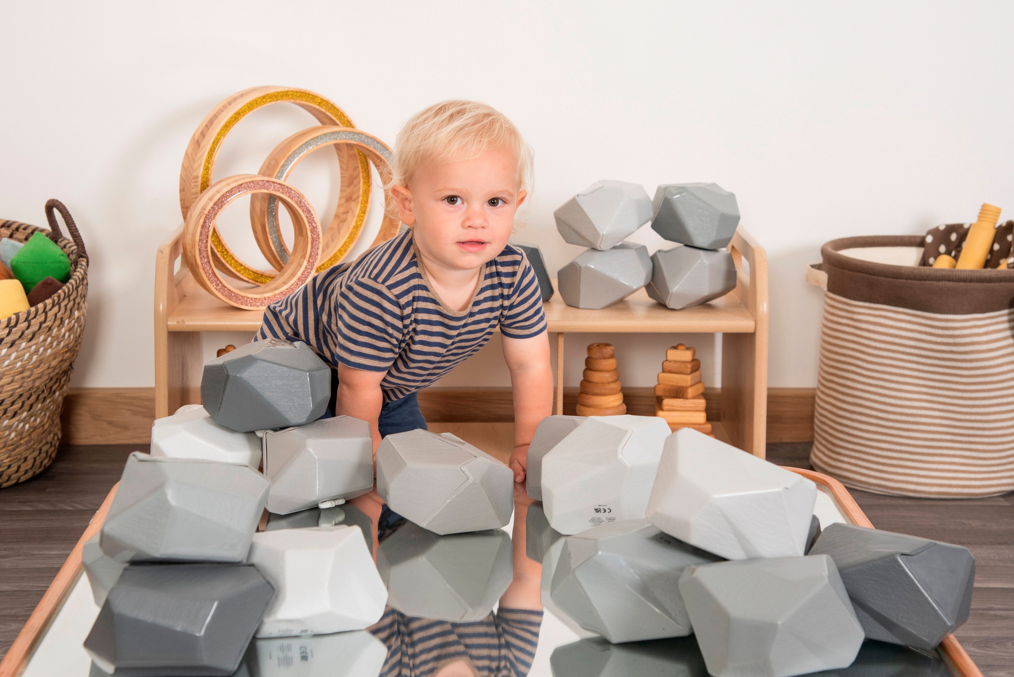 tts Balance-Bausteine - Spielsteine-Set stapelbare Kunststoff-Steine Spielbausteine