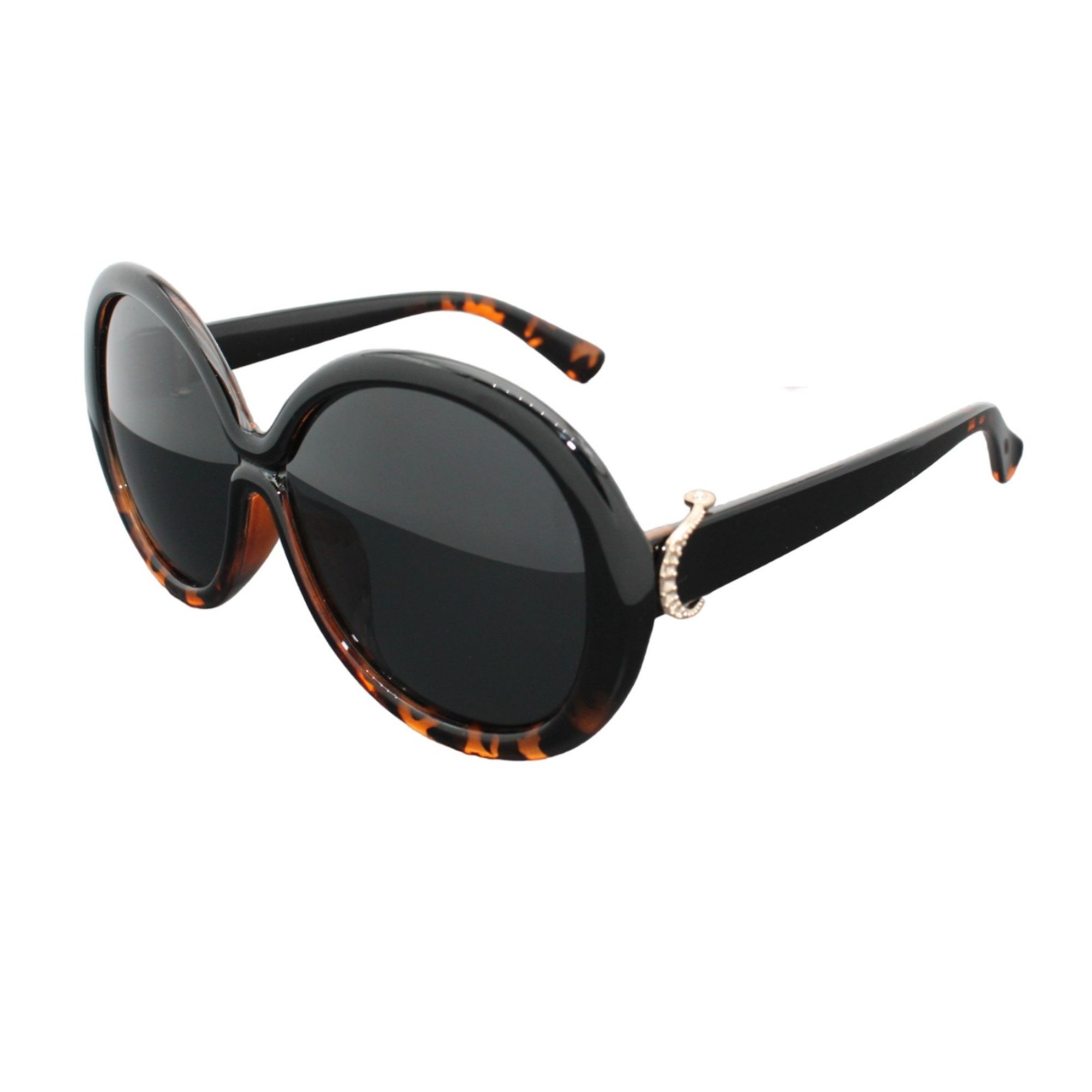LUXXADA Sonnenbrille (Damen Runde Brille Oversized mit Hardcase) Hippie Brille Vintage XL Große Polarisierte Gläser