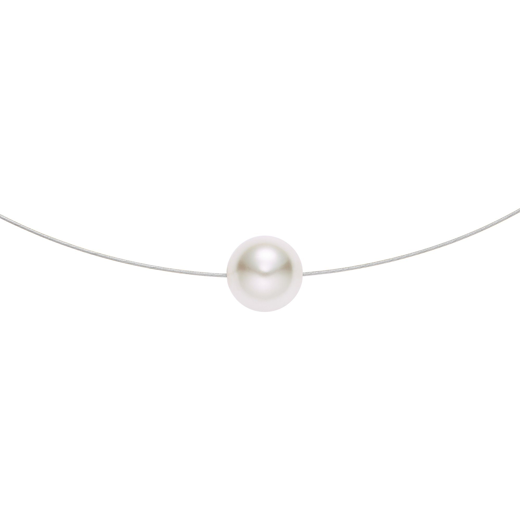 Weiß Single (inkl. einer Florere Perle mit Heideman Geschenkverpackung), Collier silberfarben glanzmatt